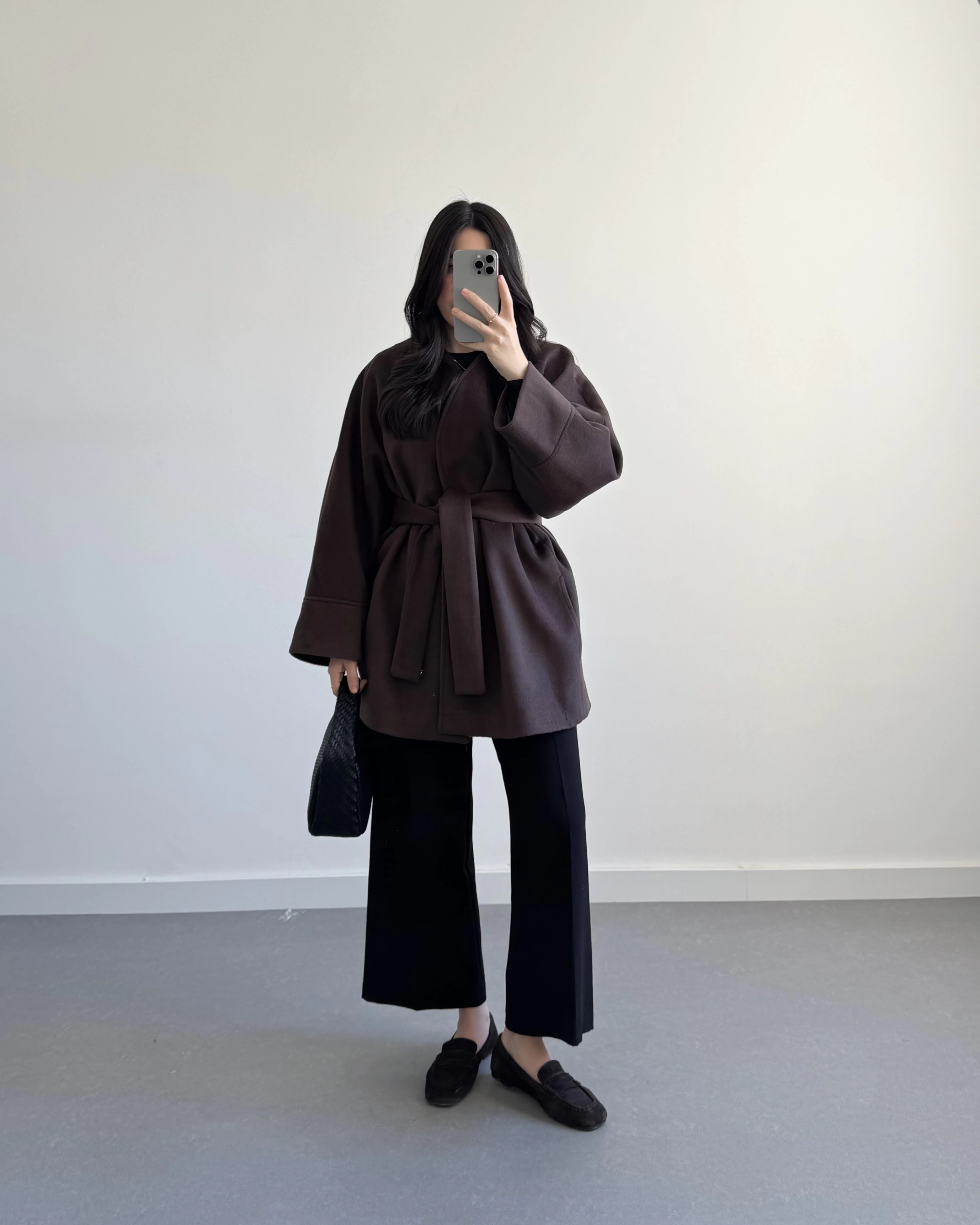 KRUVAZE YAKA İTHAL KUMAŞ KAHVE KABAN