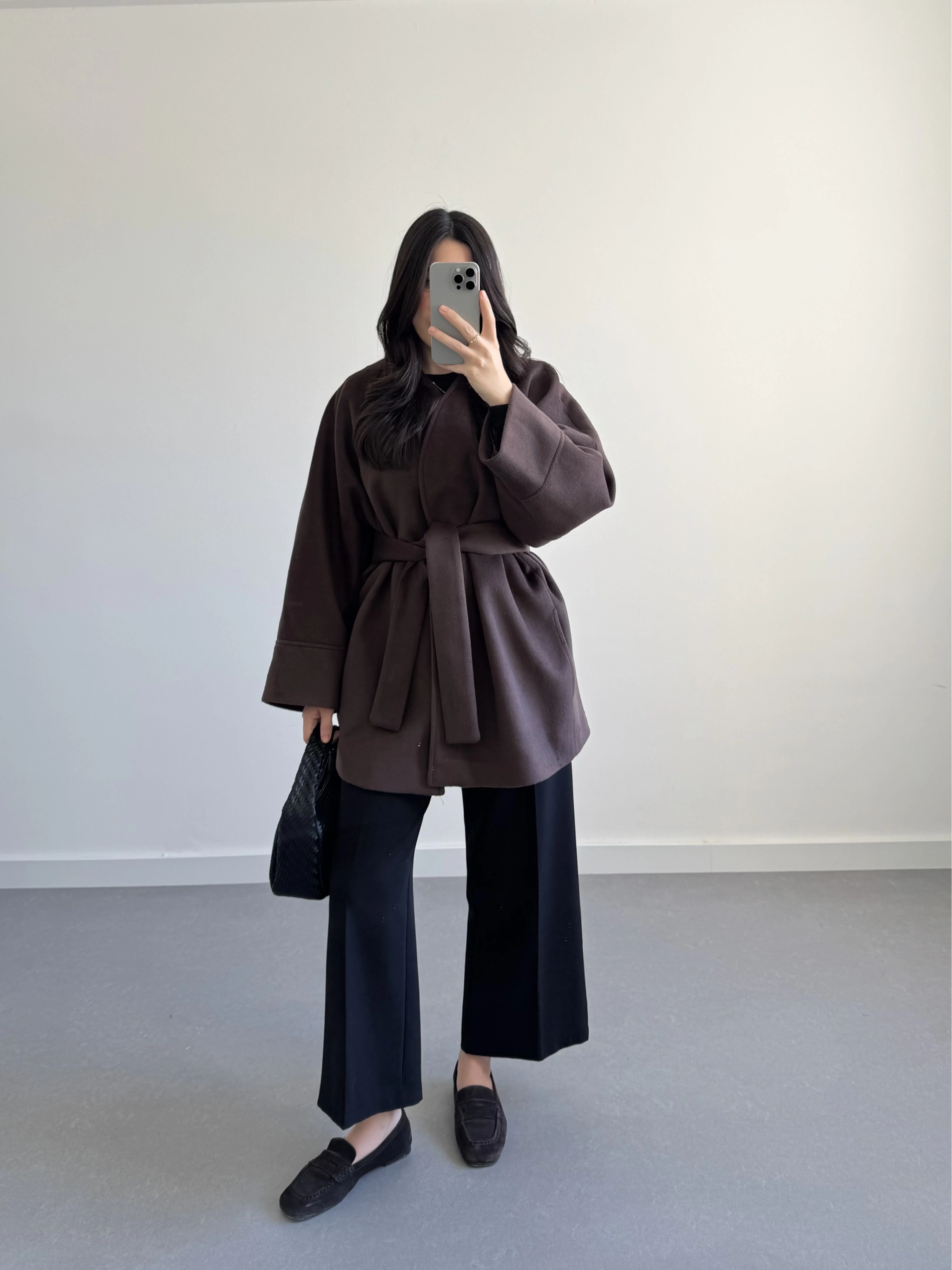 KRUVAZE YAKA İTHAL KUMAŞ KAHVE KABAN