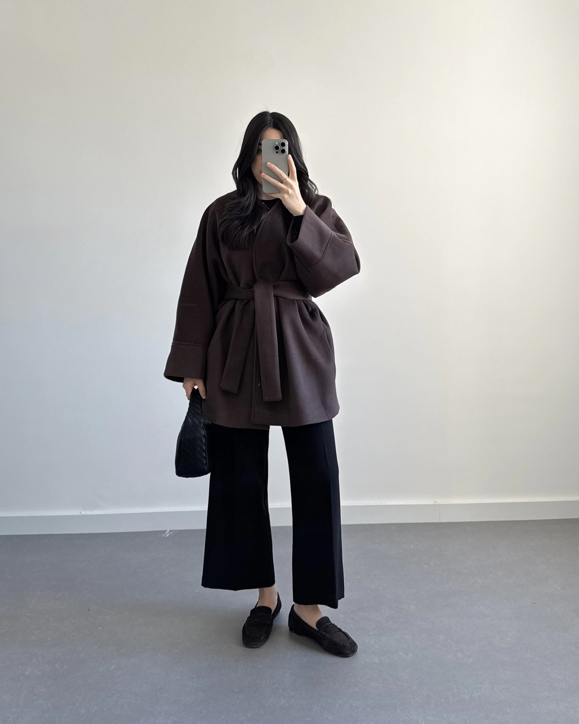 KRUVAZE YAKA İTHAL KUMAŞ KAHVE KABAN