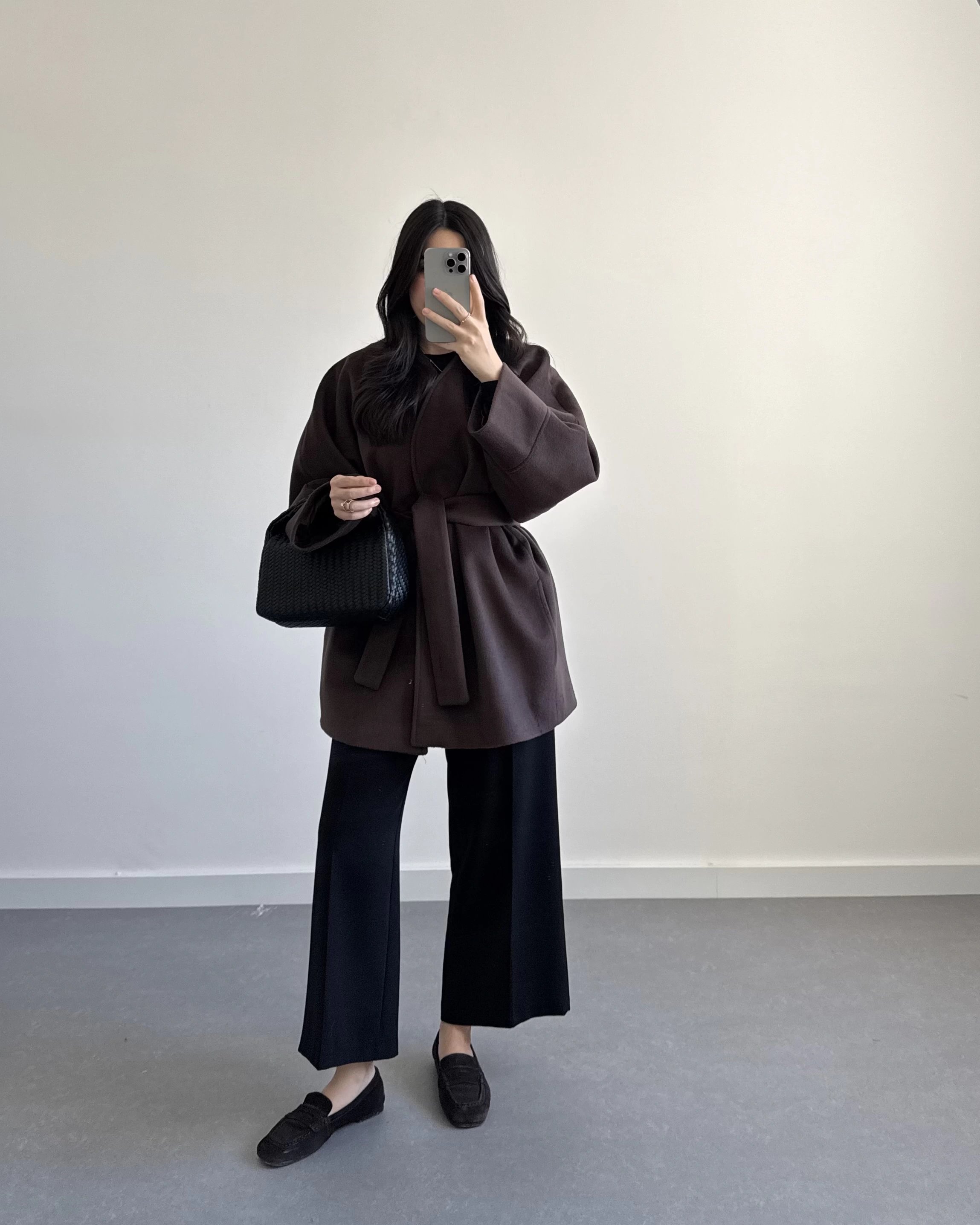 KRUVAZE YAKA İTHAL KUMAŞ KAHVE KABAN