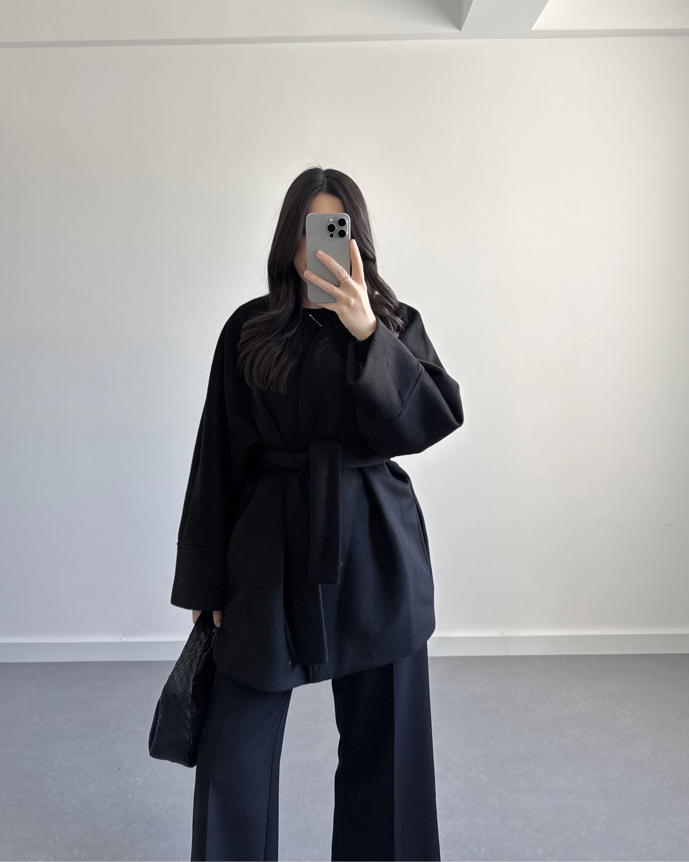 KRUVAZE YAKA İTHAL KUMAŞ SİYAH KABAN