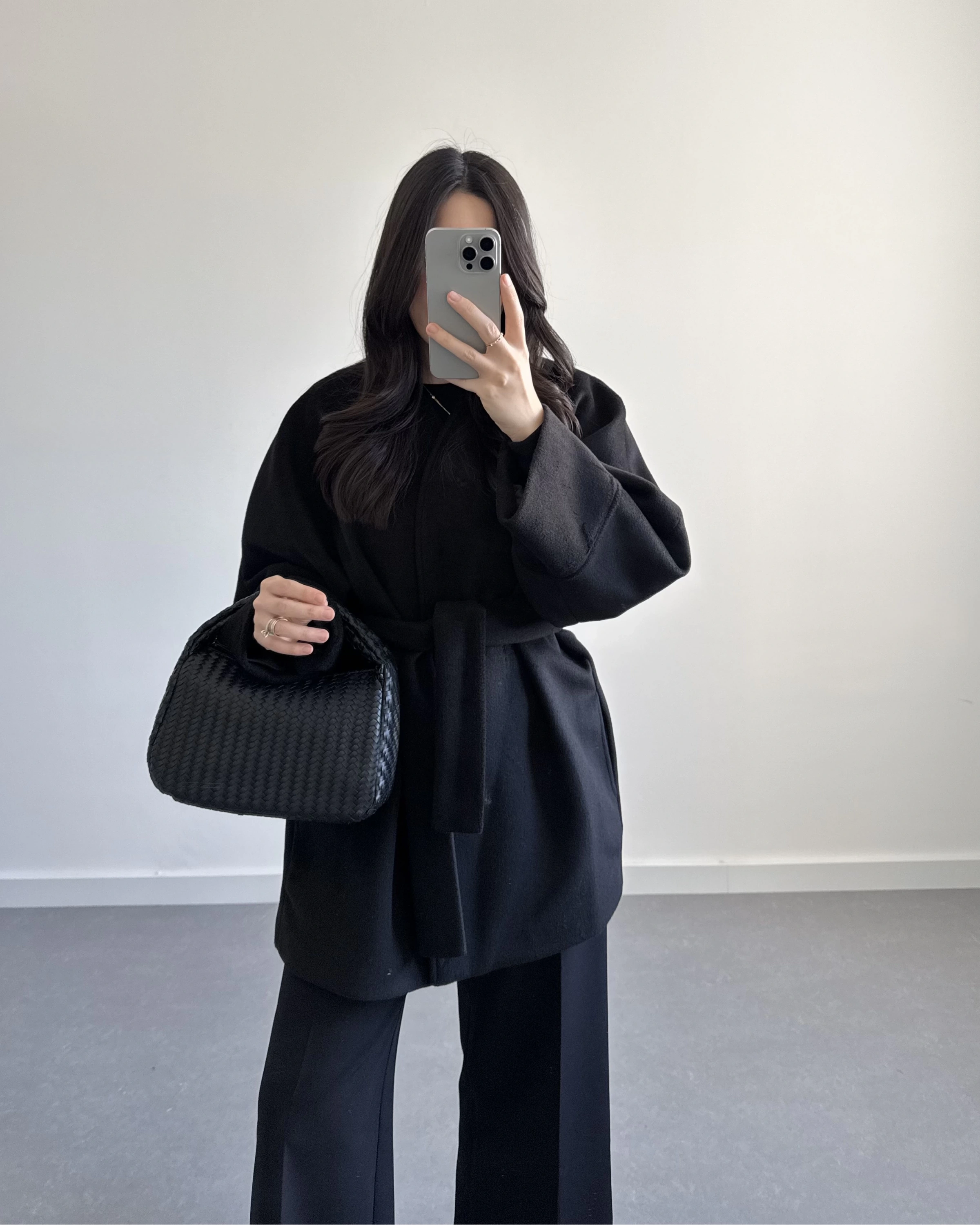 KRUVAZE YAKA İTHAL KUMAŞ SİYAH KABAN