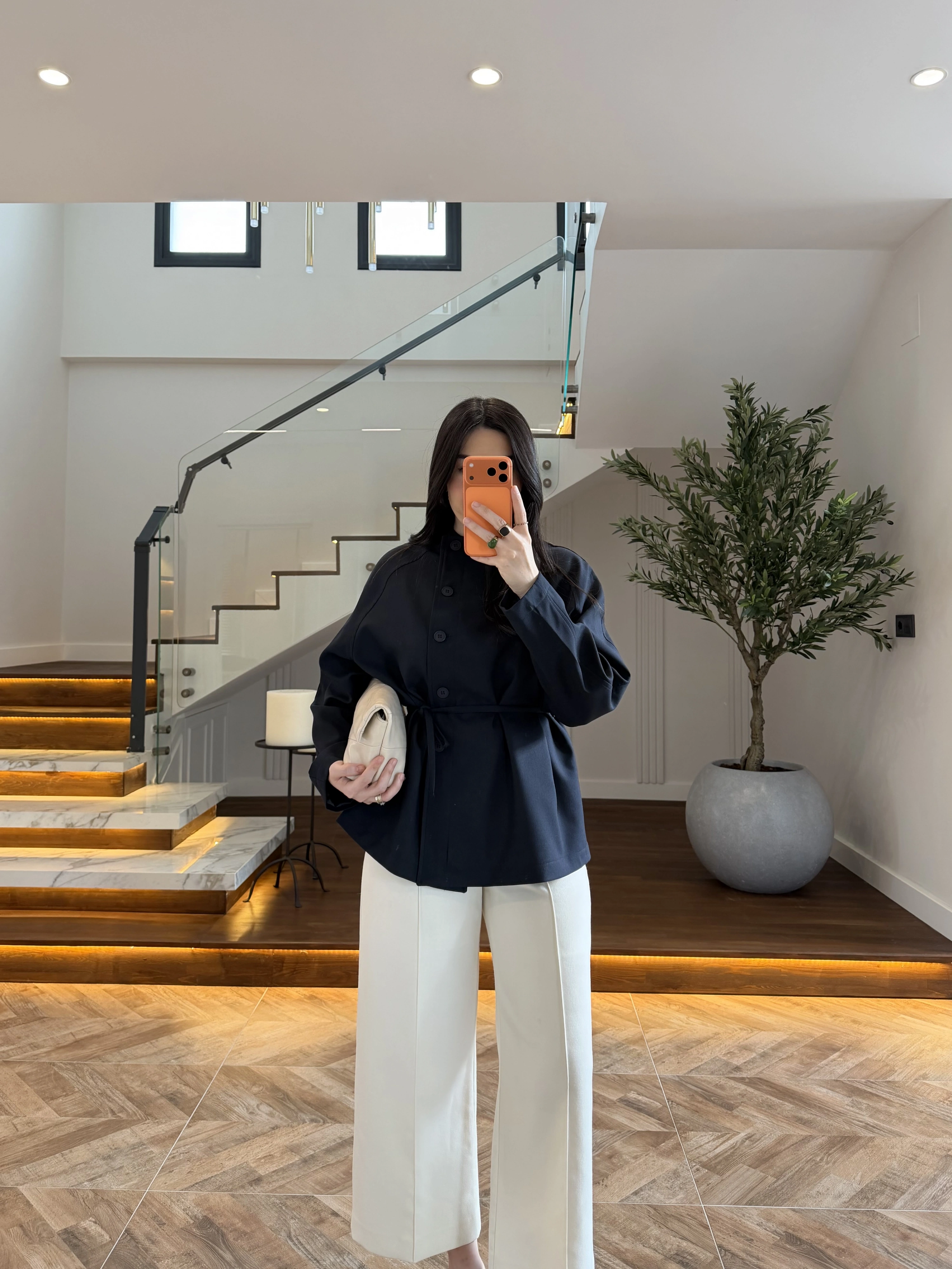 LACİVERT BAĞCIKLI DÜĞMELİ CEKET-7788