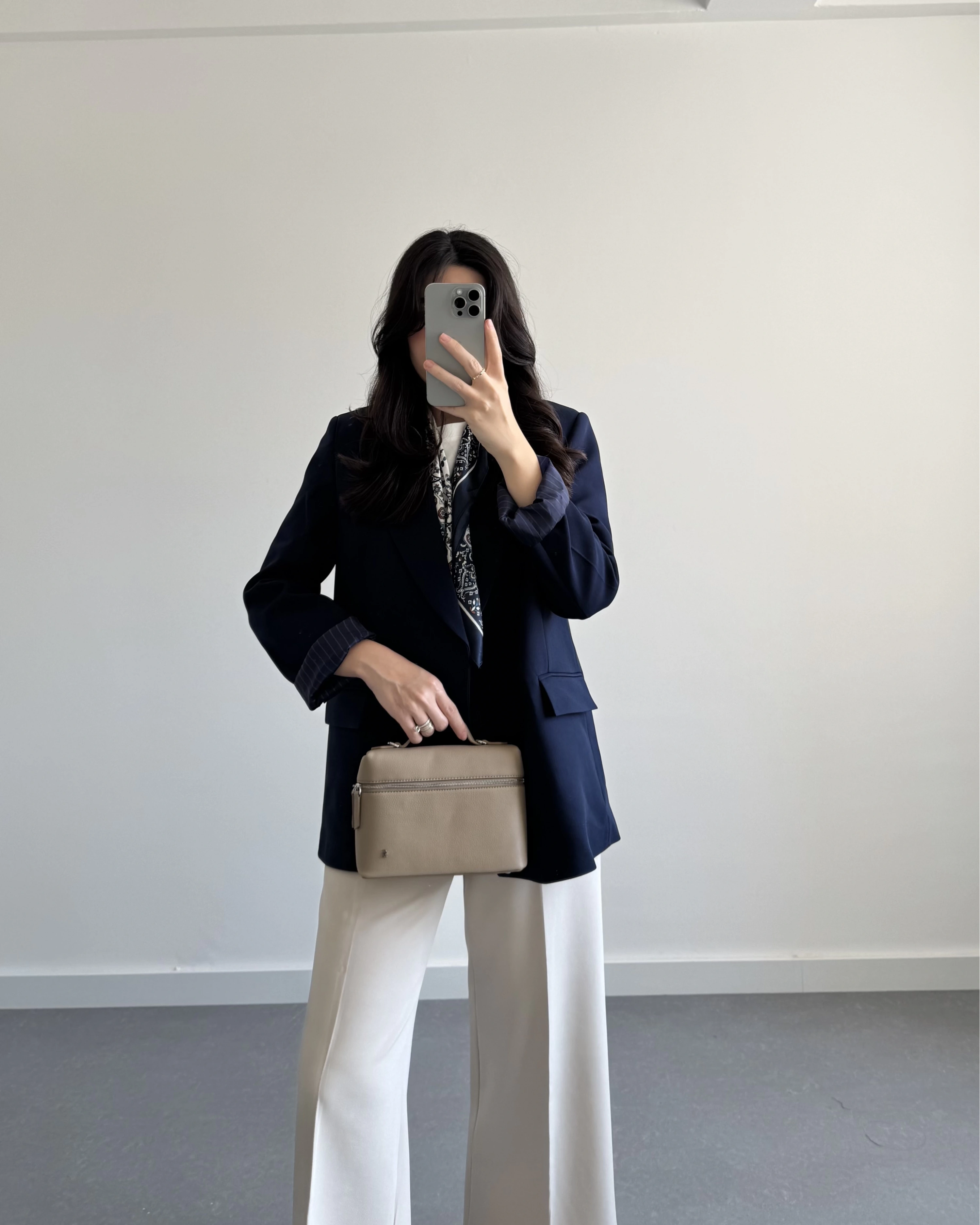 LACİVERT ÇİZGİ DETAYLI BLAZER CEKET