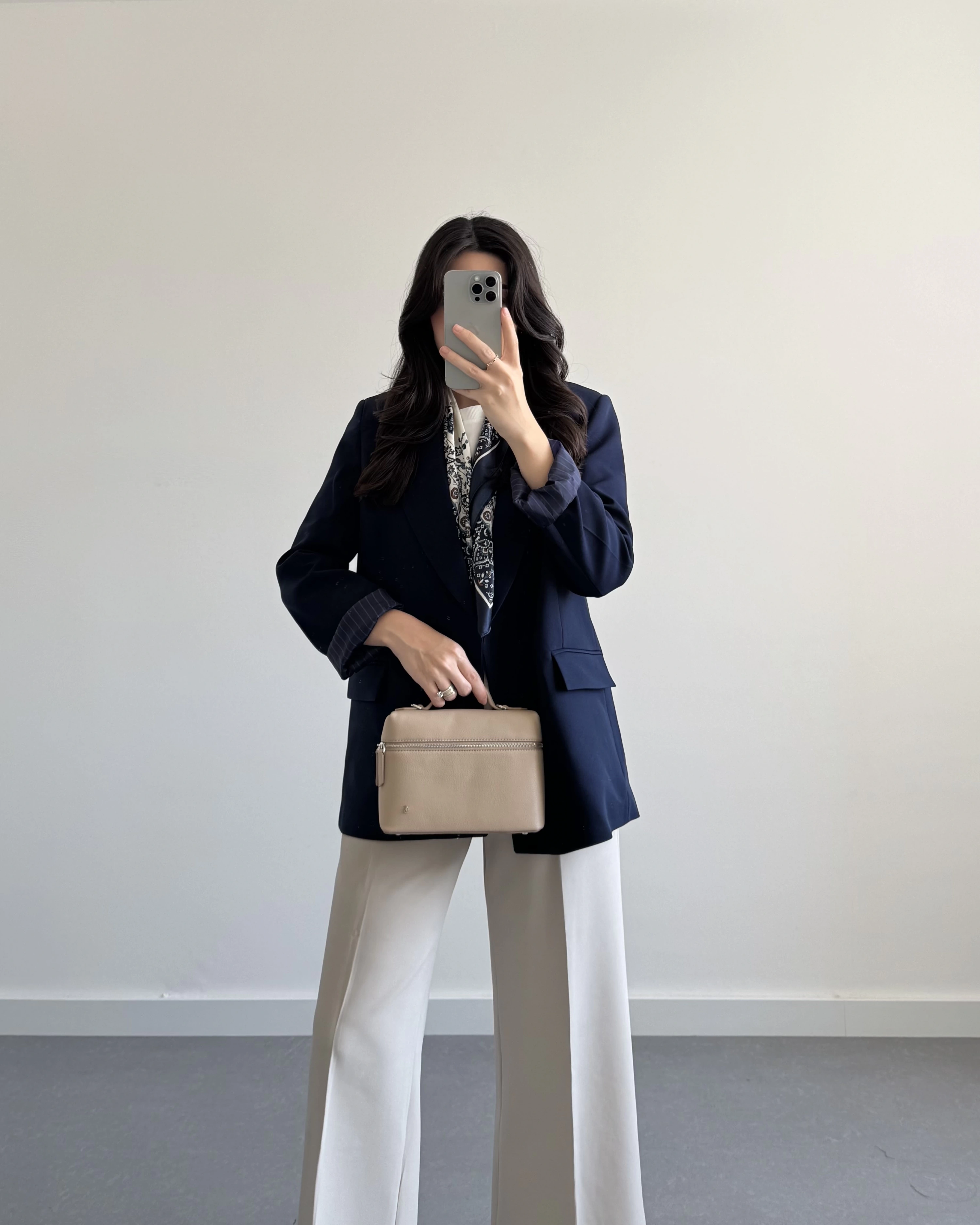 LACİVERT ÇİZGİ DETAYLI BLAZER CEKET