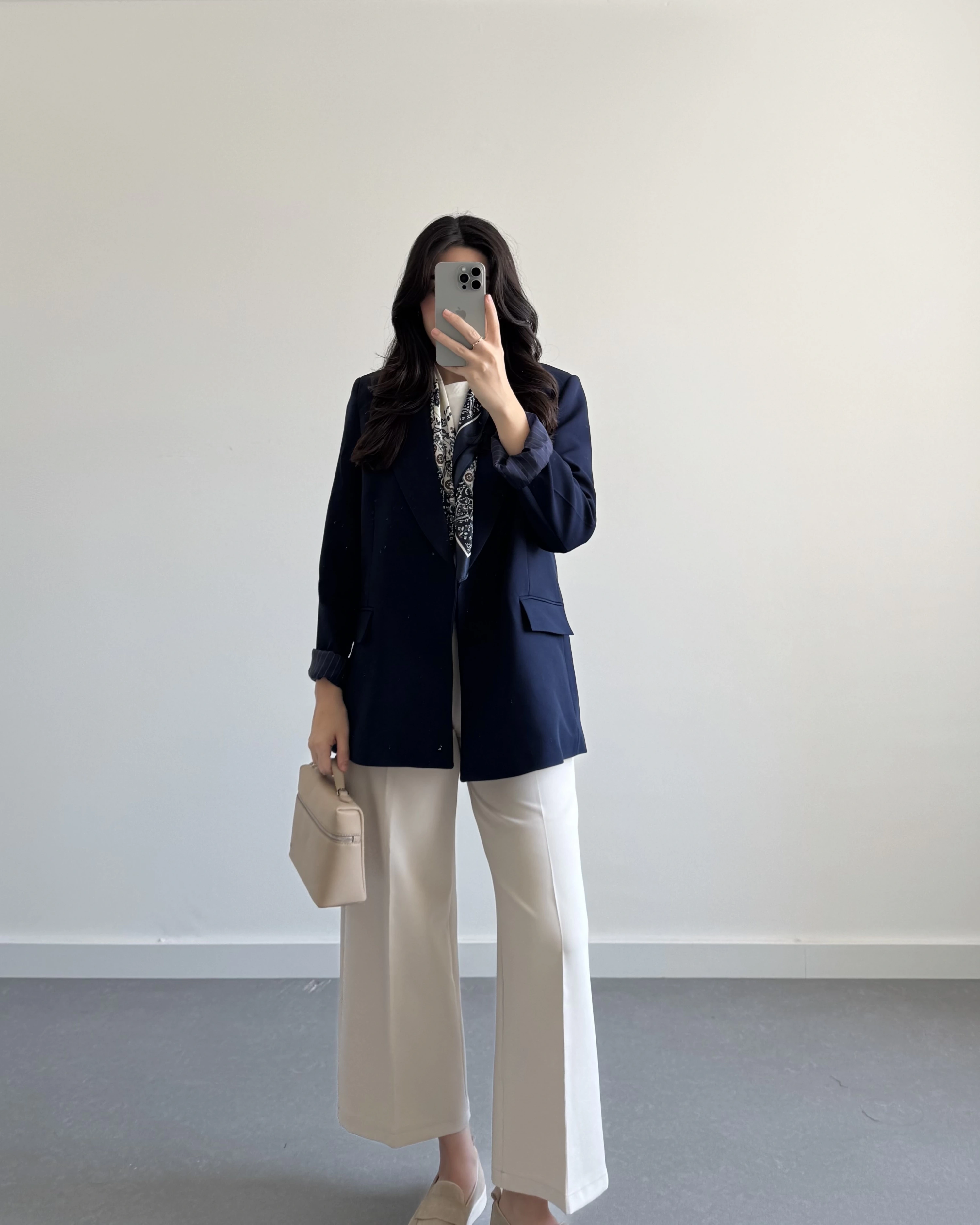 LACİVERT ÇİZGİ DETAYLI BLAZER CEKET