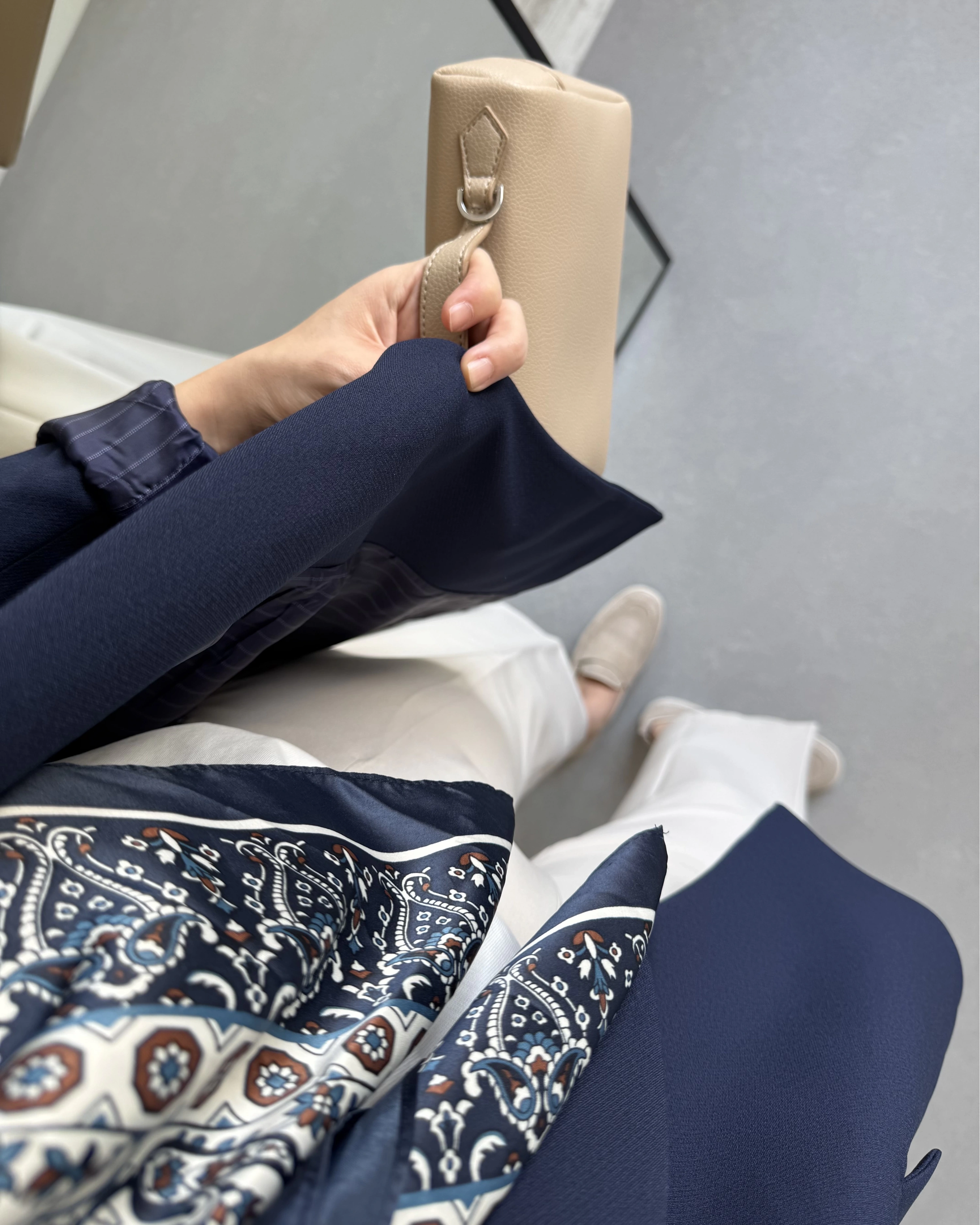 LACİVERT ÇİZGİ DETAYLI BLAZER CEKET