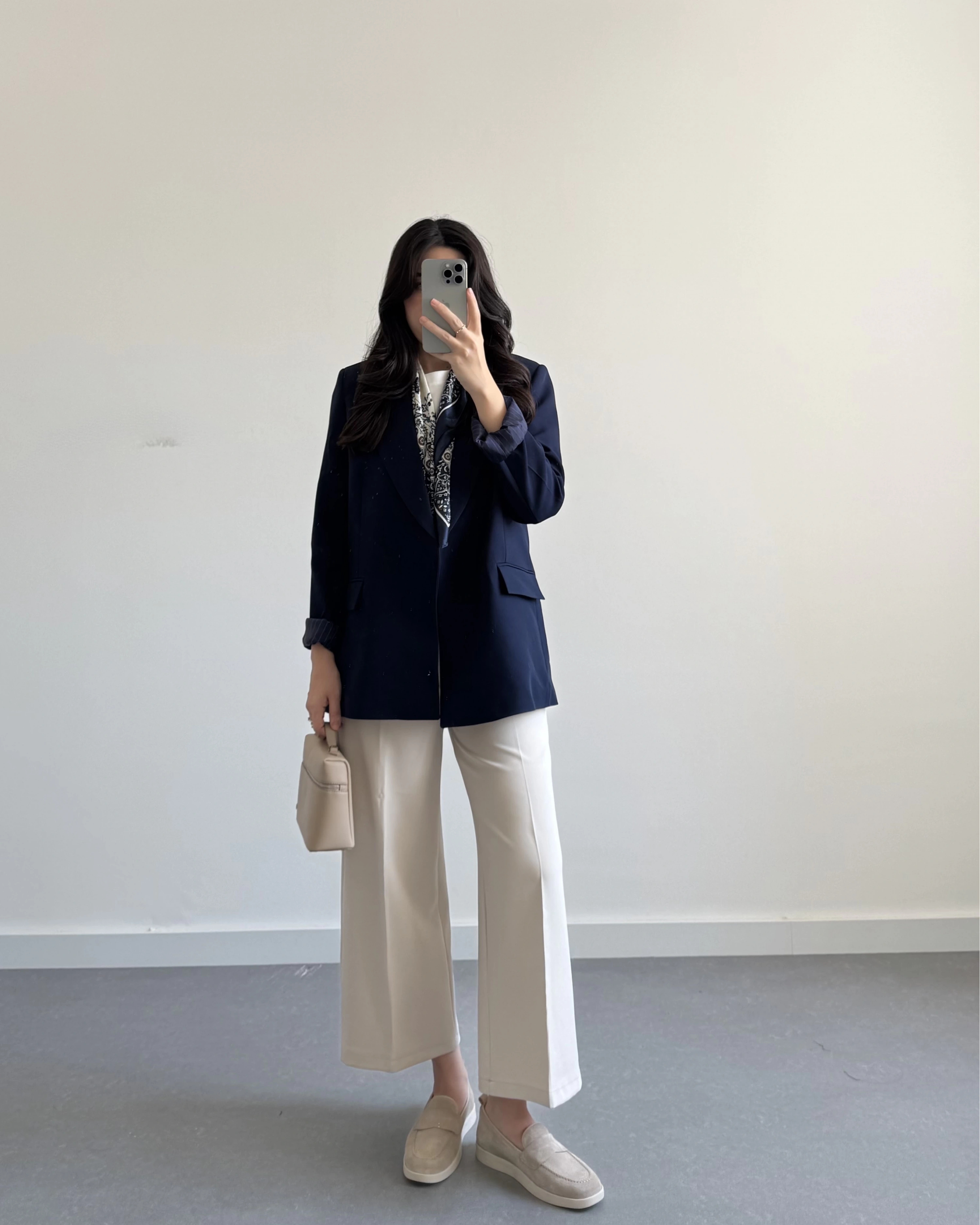 LACİVERT ÇİZGİ DETAYLI BLAZER CEKET