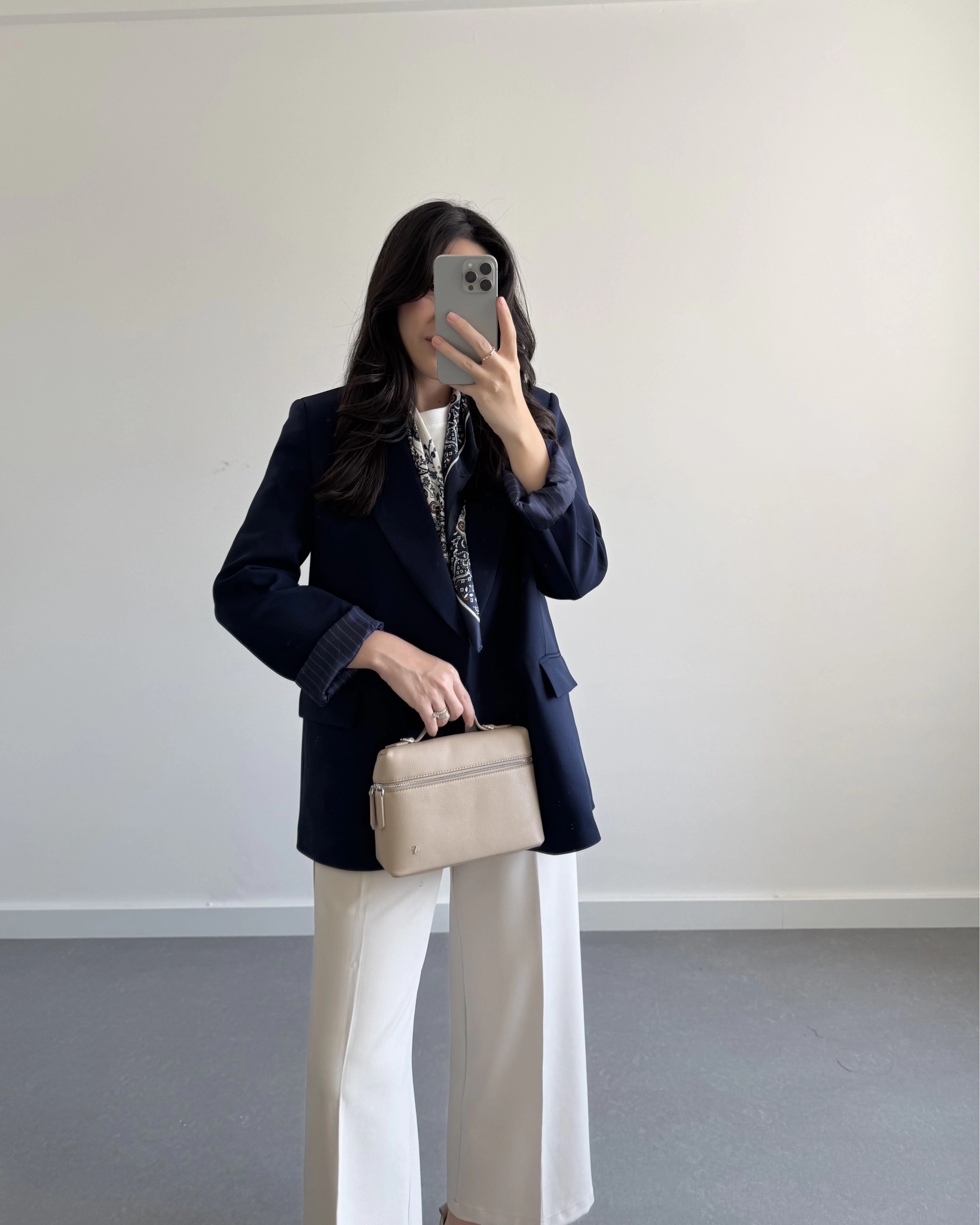 LACİVERT ÇİZGİ DETAYLI BLAZER CEKET