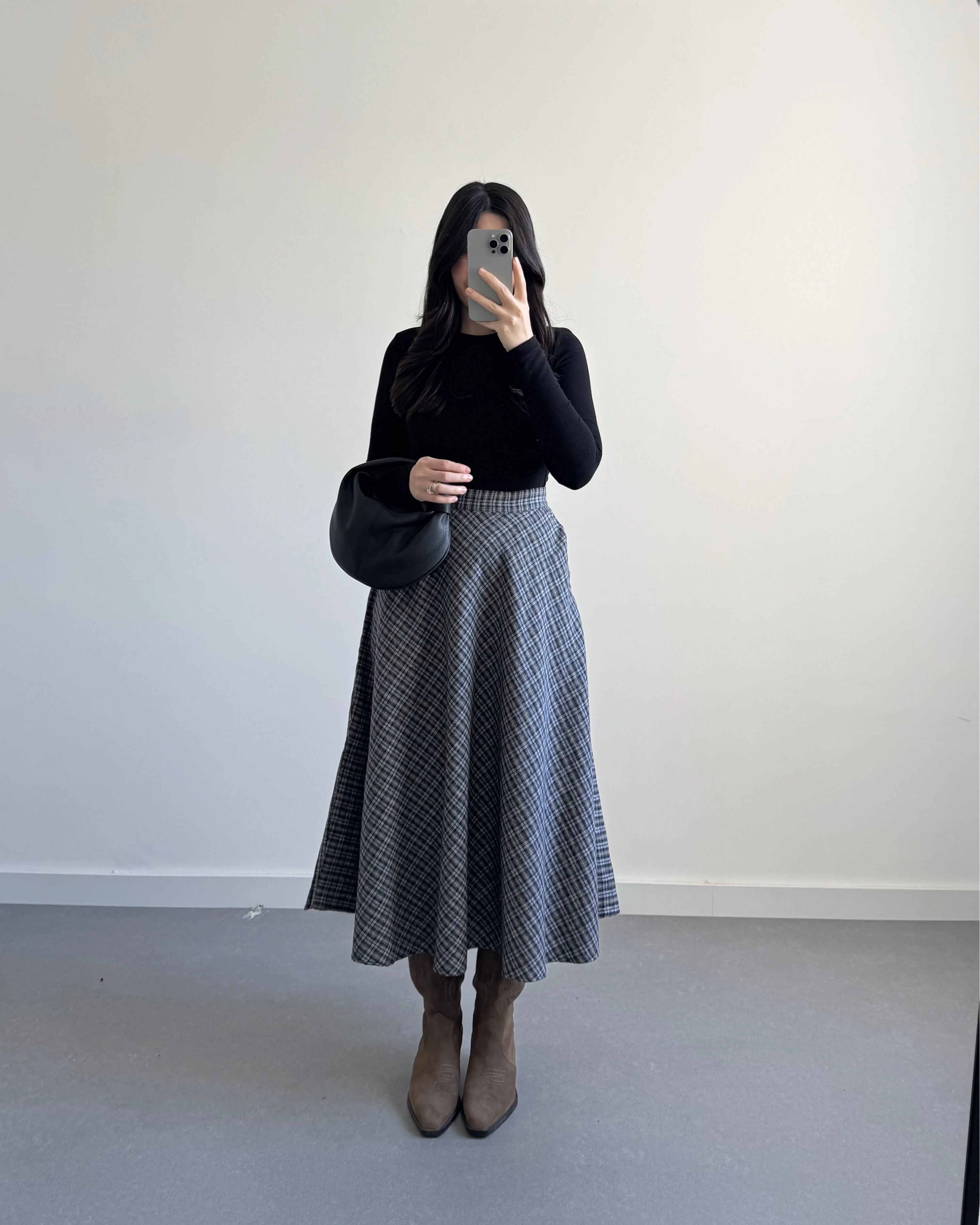 LACİVERT EKOSE ÇAN ETEK