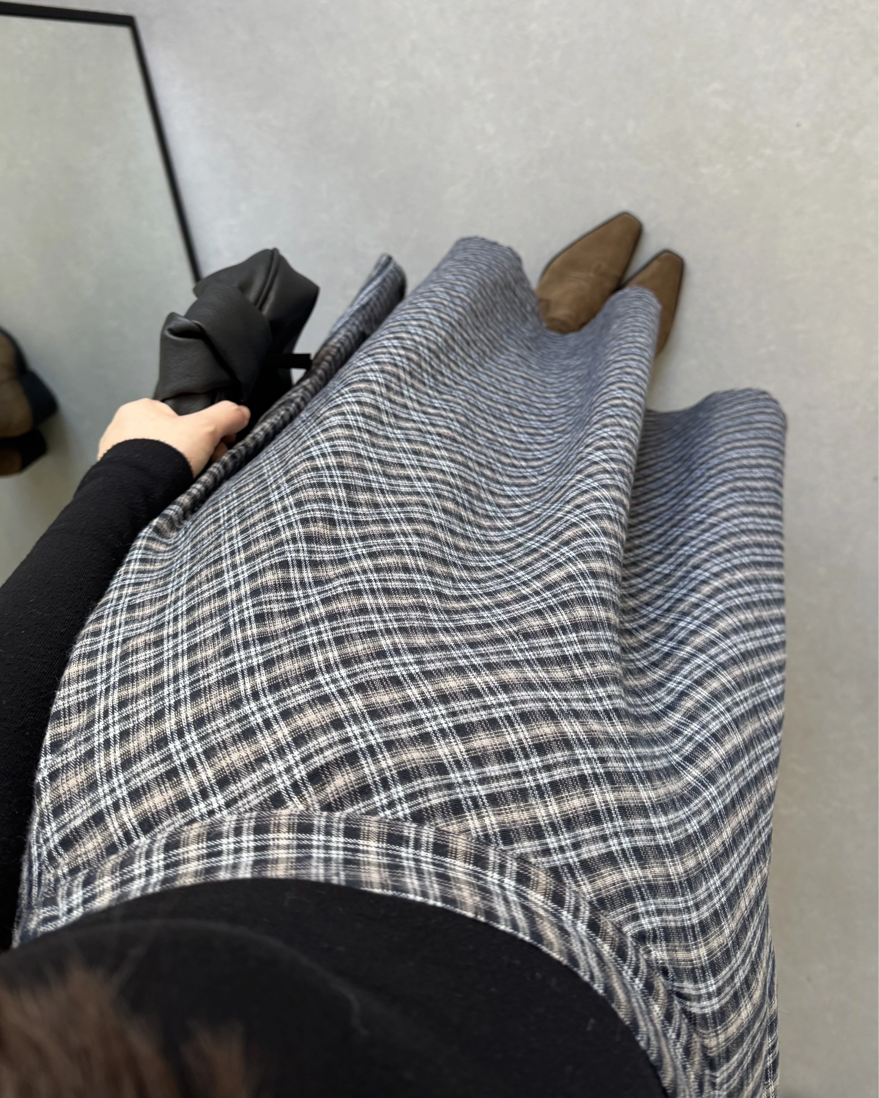 LACİVERT EKOSE ÇAN ETEK