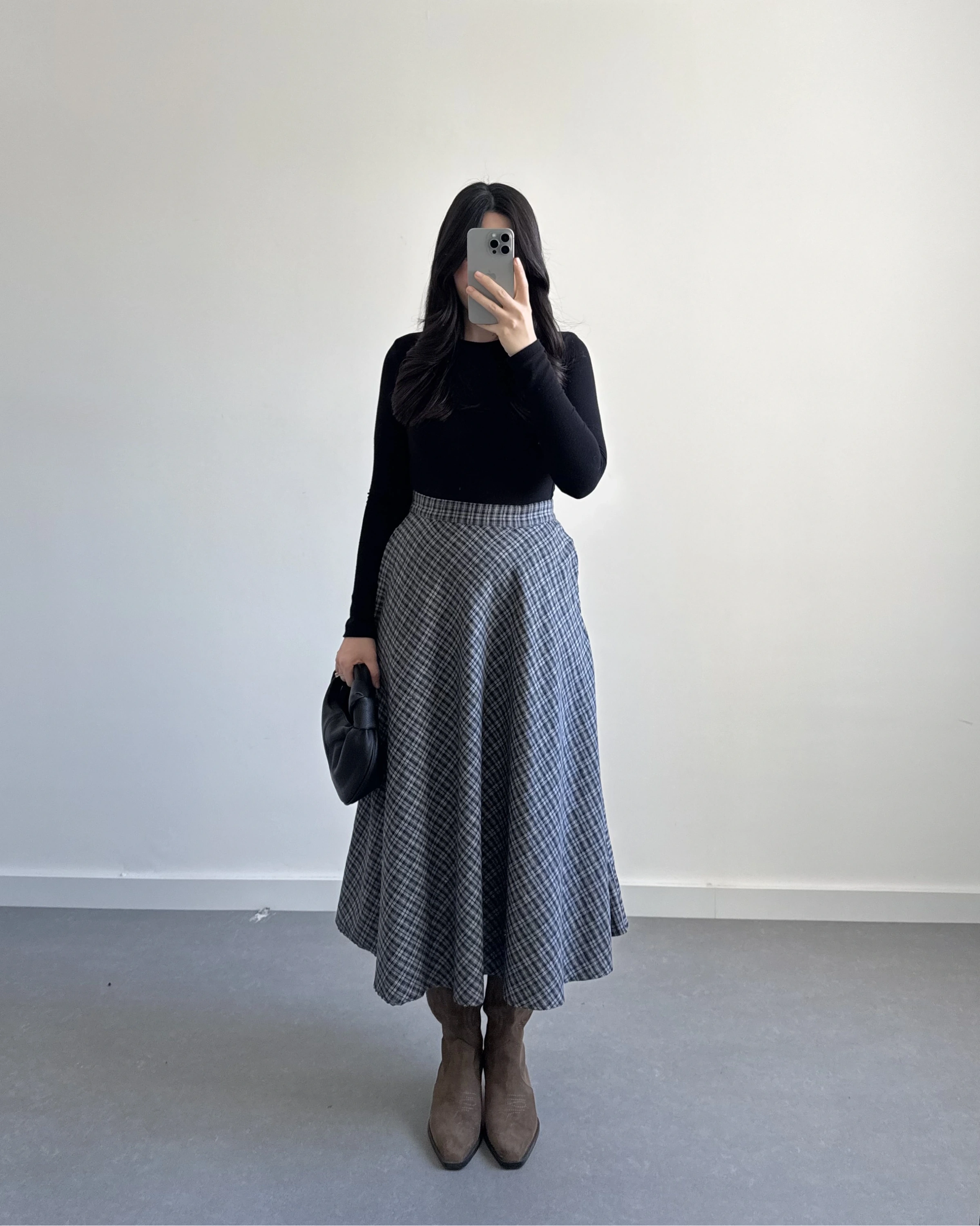 LACİVERT EKOSE ÇAN ETEK