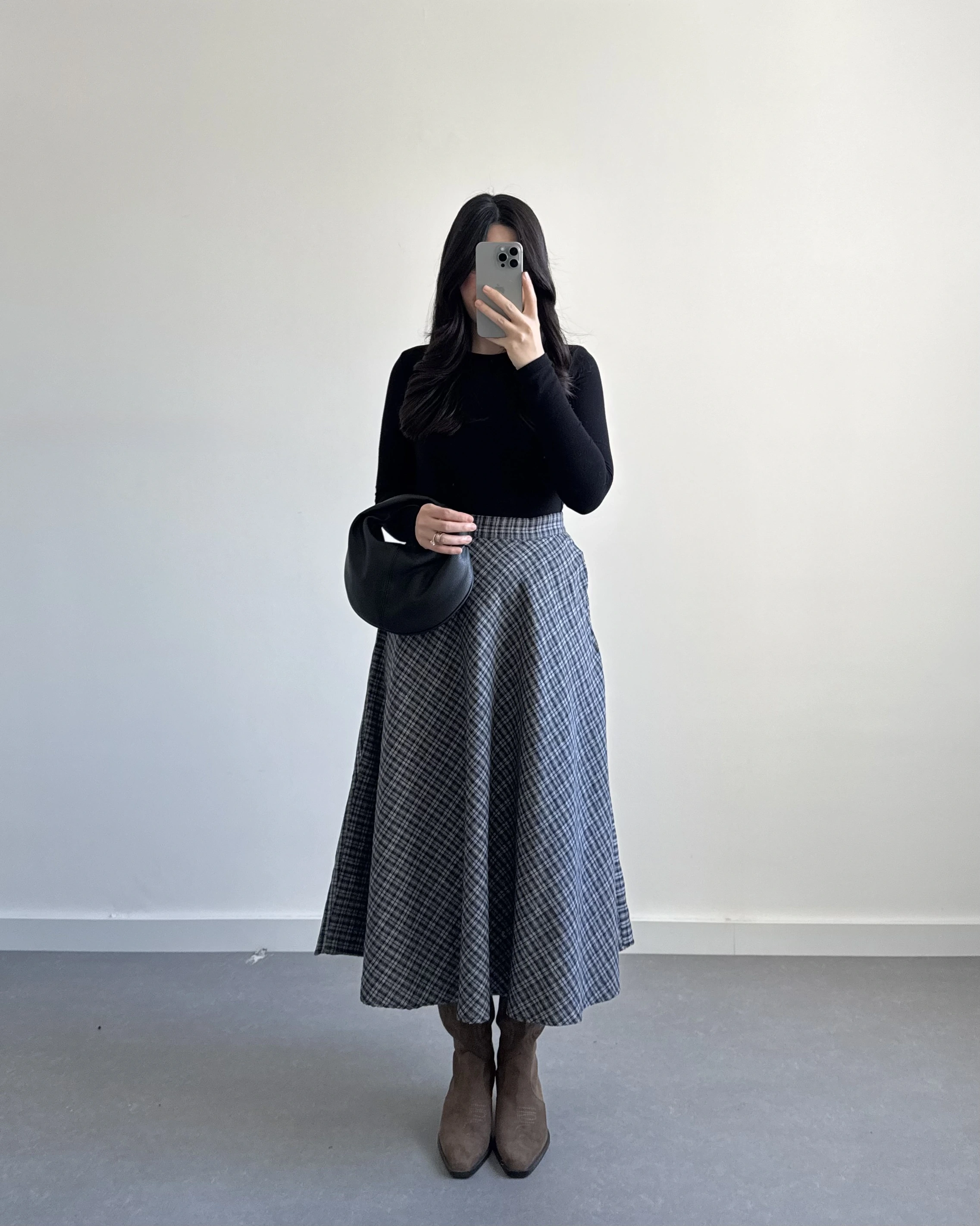 LACİVERT EKOSE ÇAN ETEK