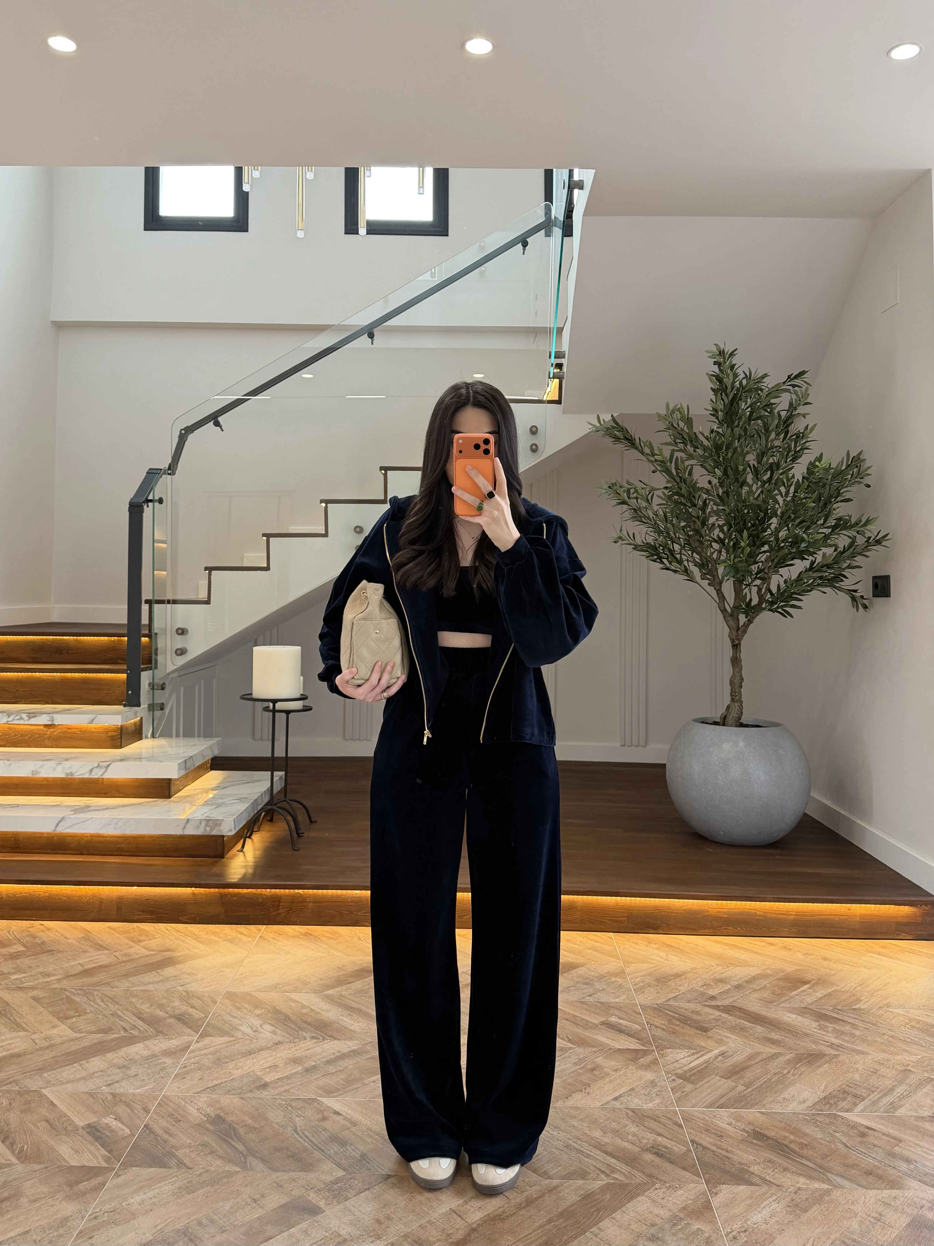 LACİVERT KADİFE 3 LÜ TAKIM-0097