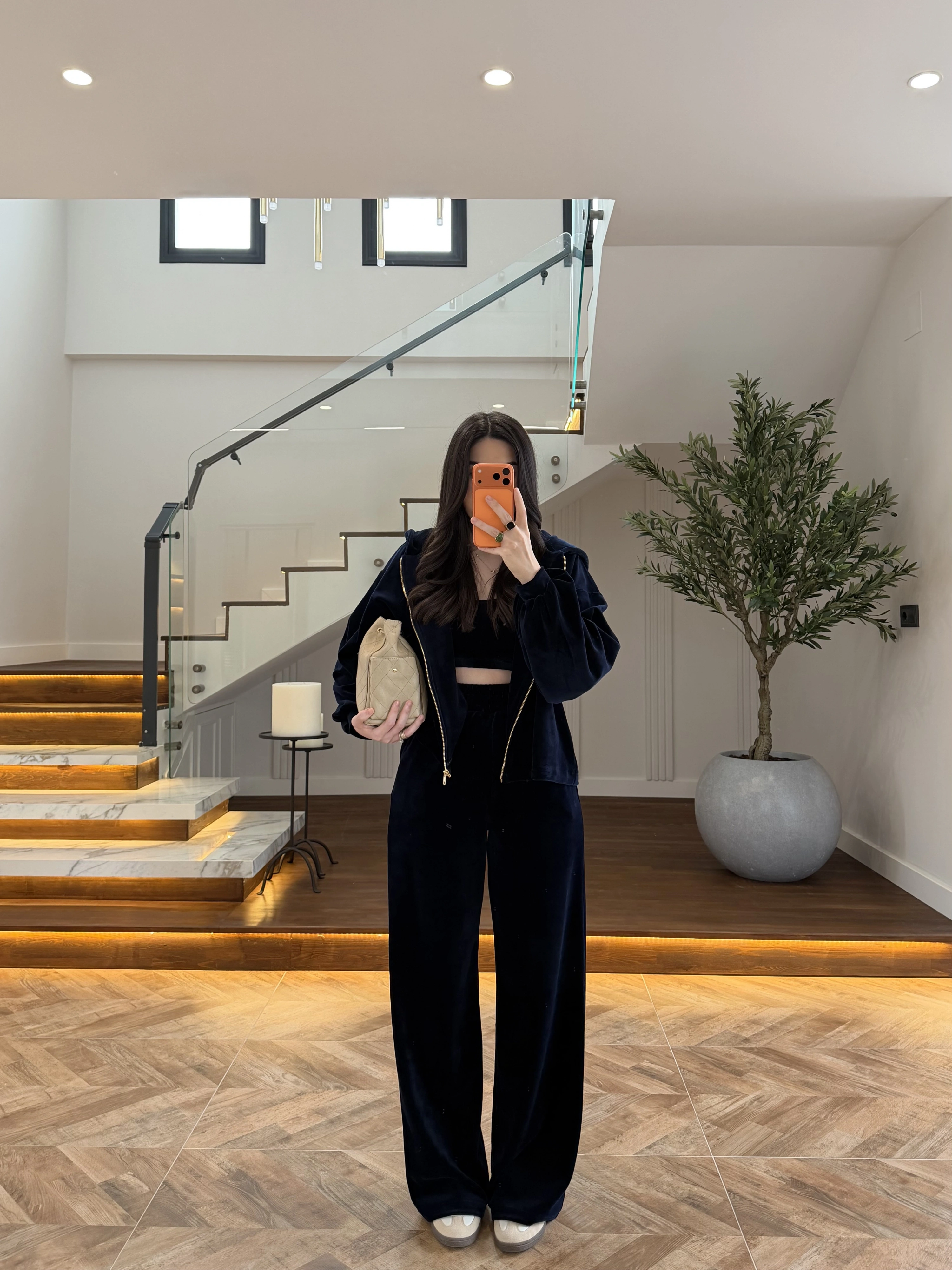 LACİVERT KADİFE 3 LÜ TAKIM-0097