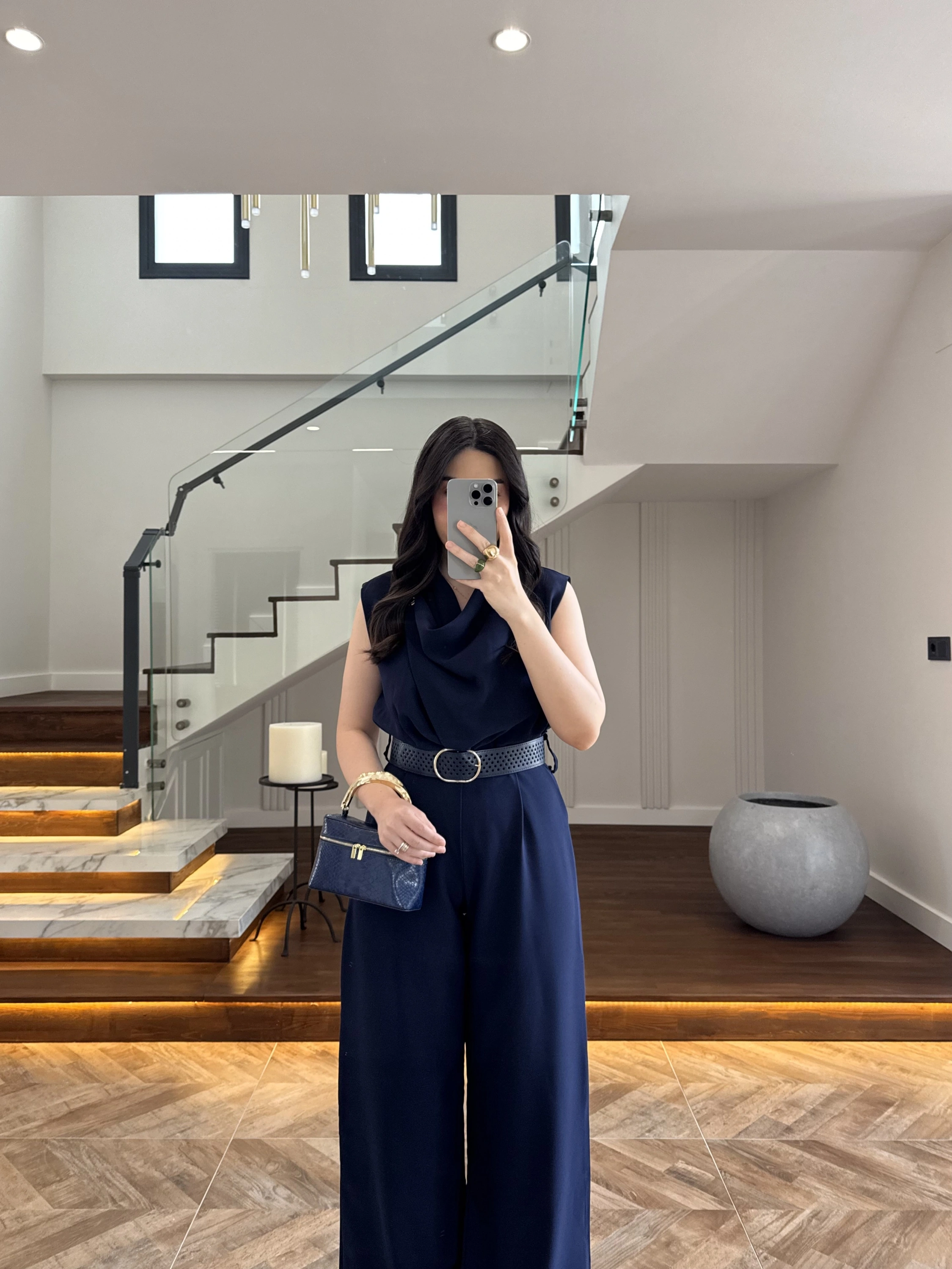 LACİVERT KEMERLİ TULUM -4030