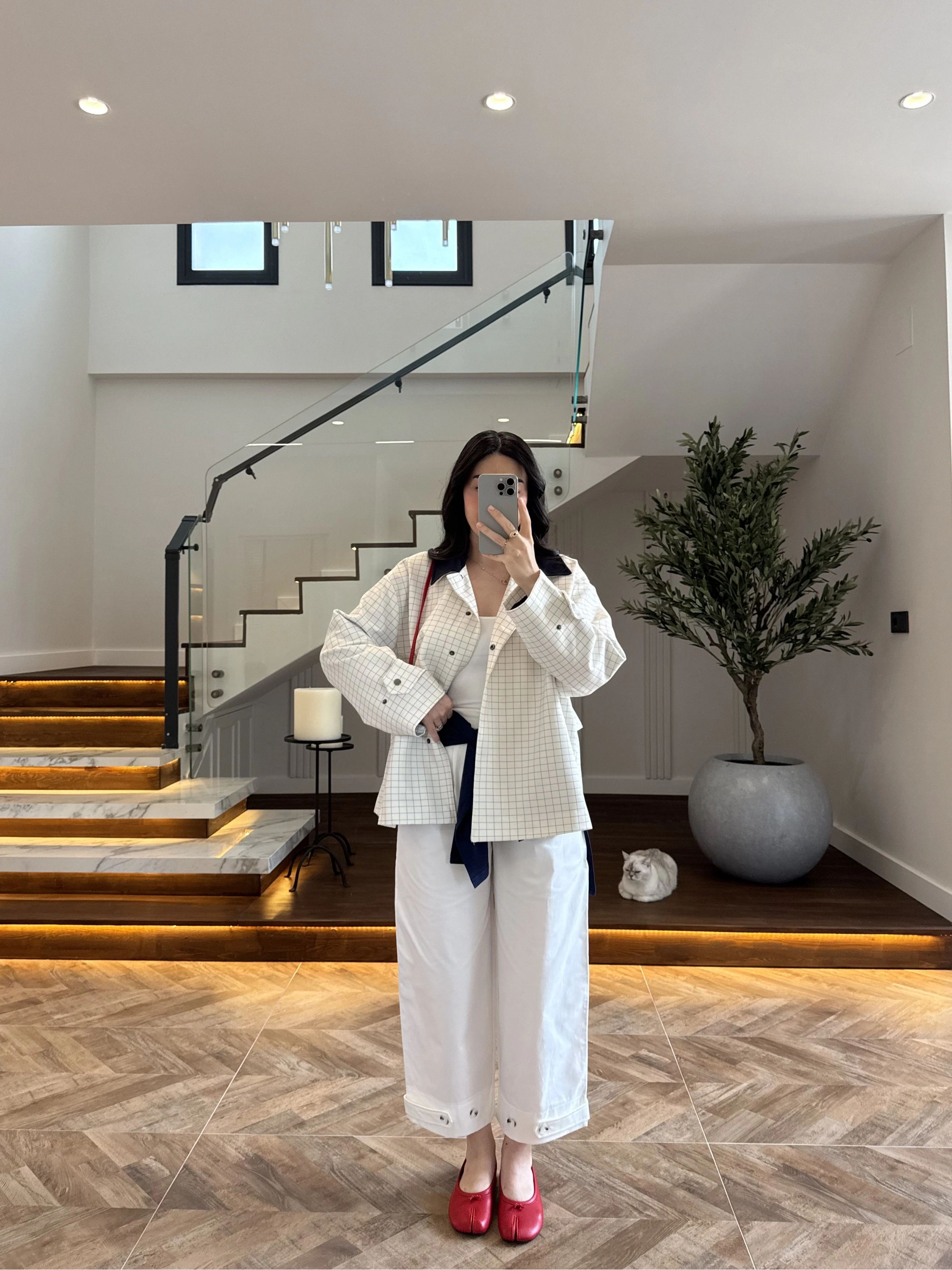 LACİVERT KONTRAST YAKA EKOSE CEKET-7763