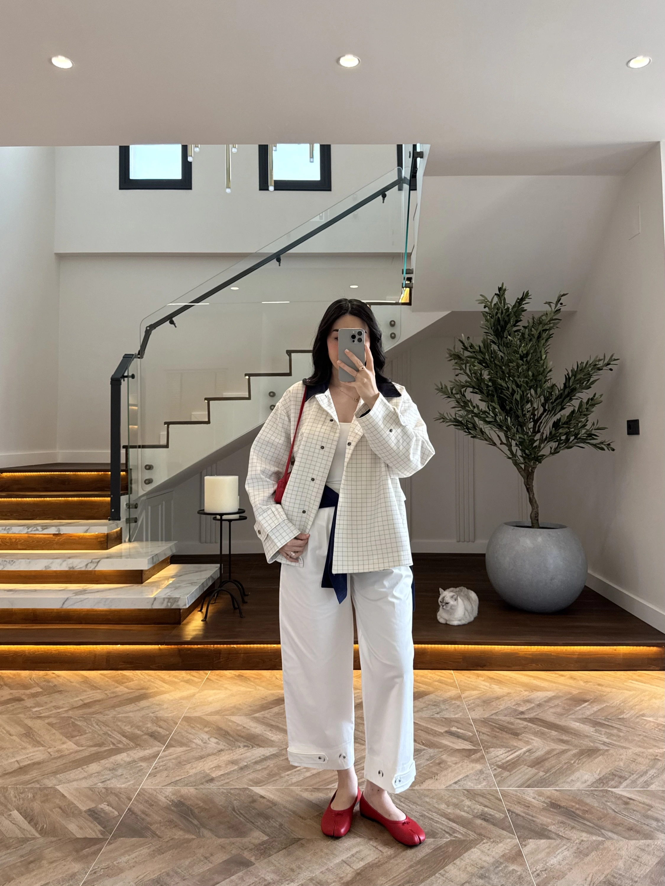 LACİVERT KONTRAST YAKA EKOSE CEKET-7763