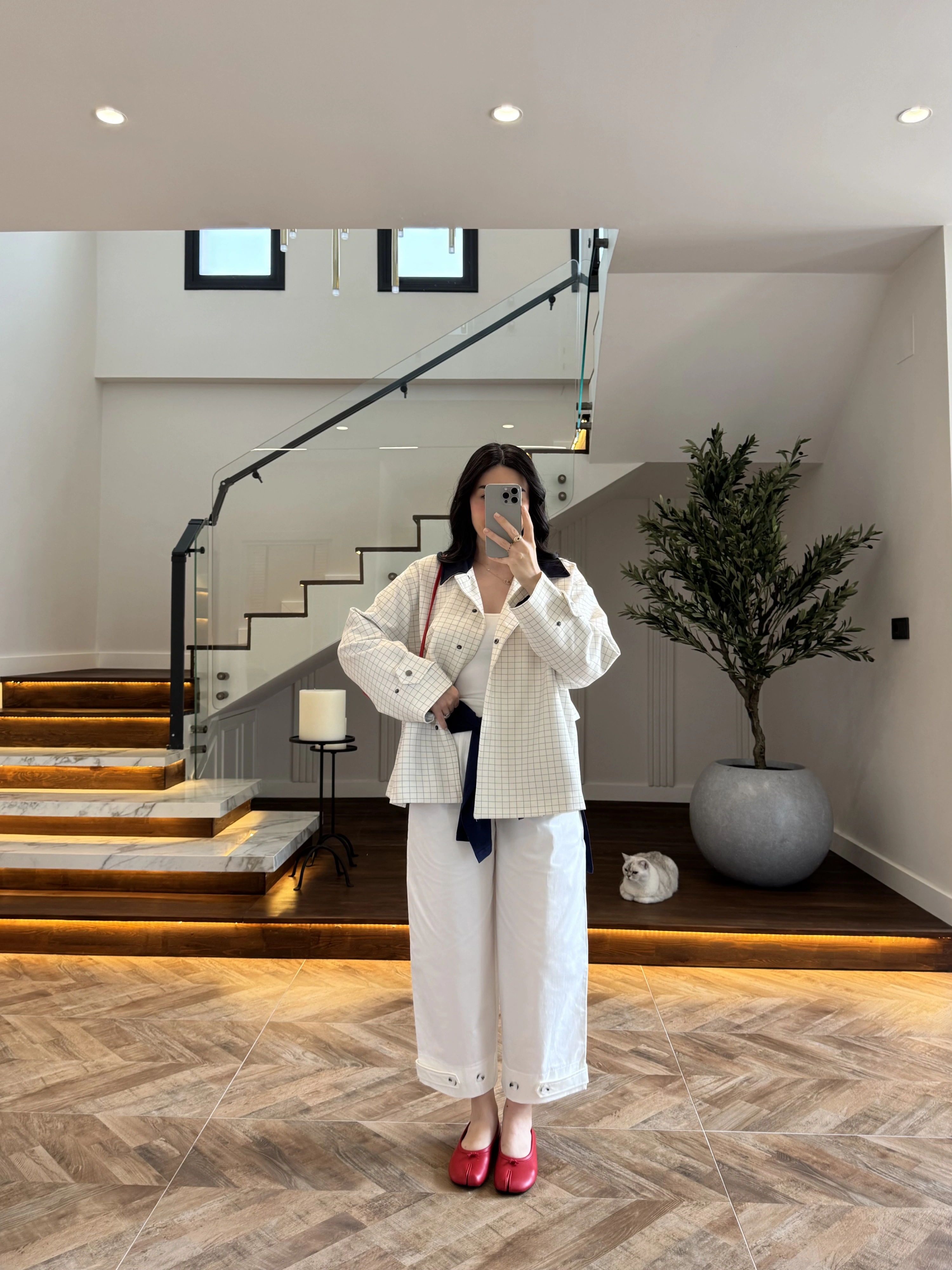 LACİVERT KONTRAST YAKA EKOSE CEKET-7763