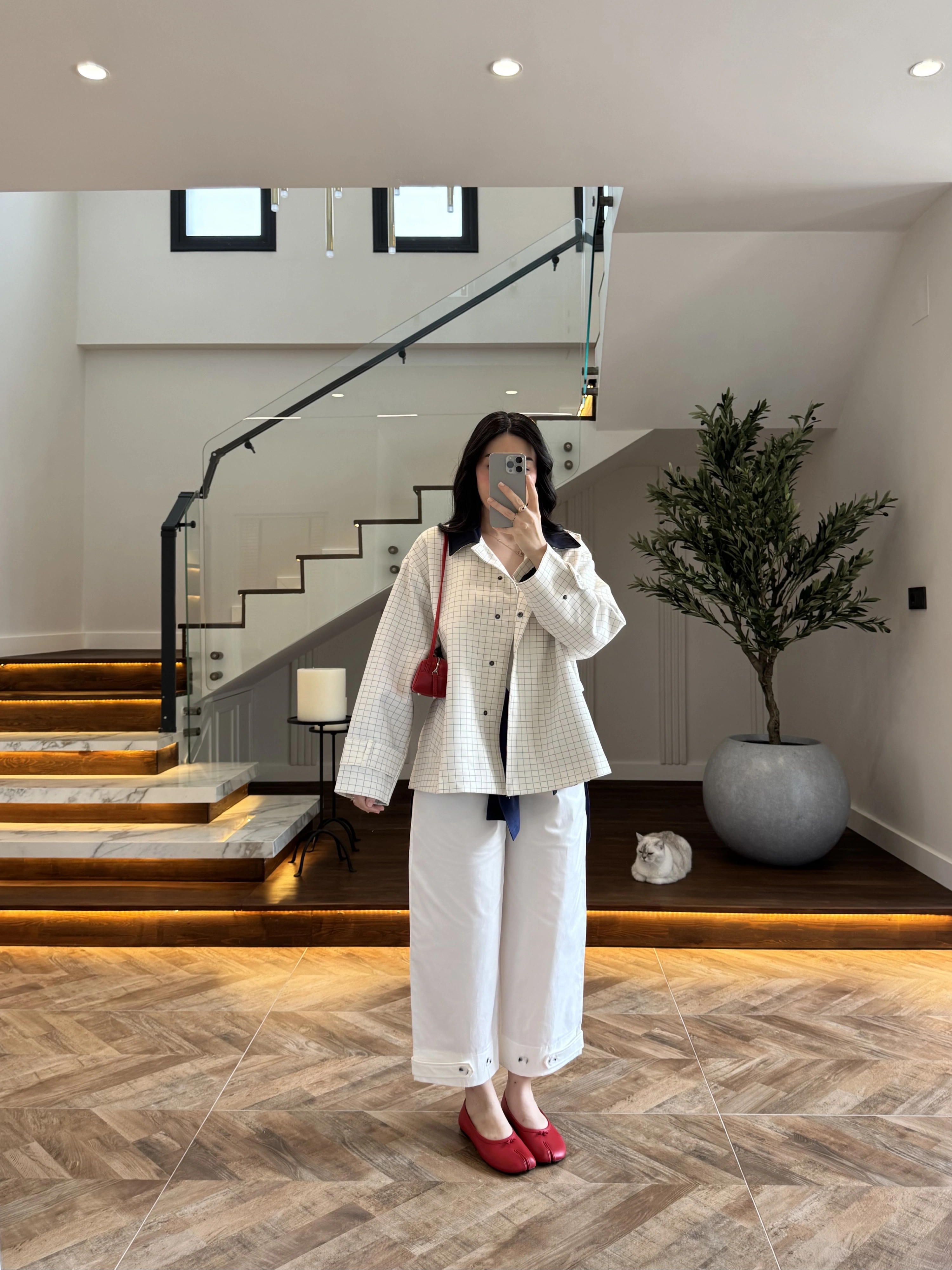 LACİVERT KONTRAST YAKA EKOSE CEKET-7763