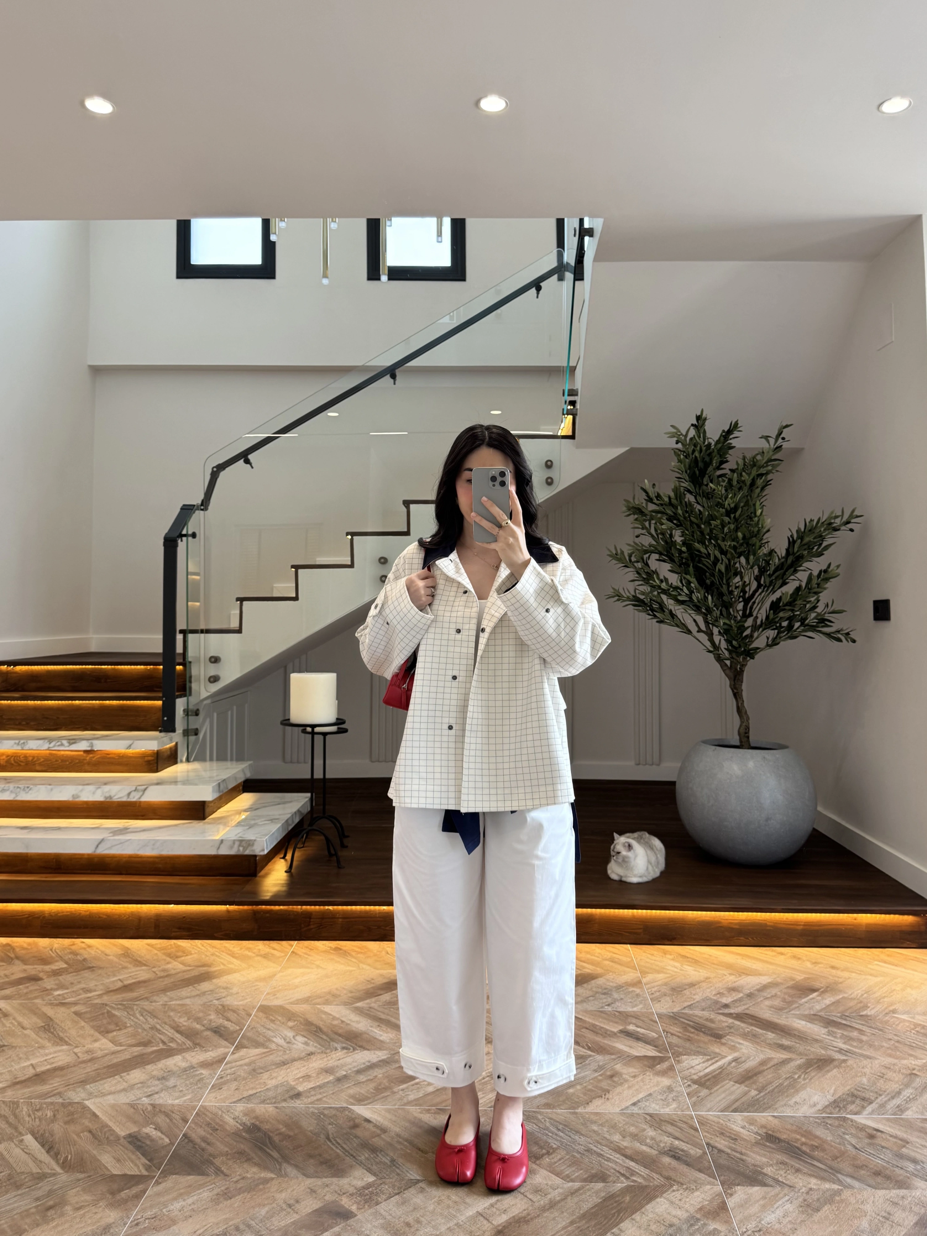 LACİVERT KONTRAST YAKA EKOSE CEKET-7763