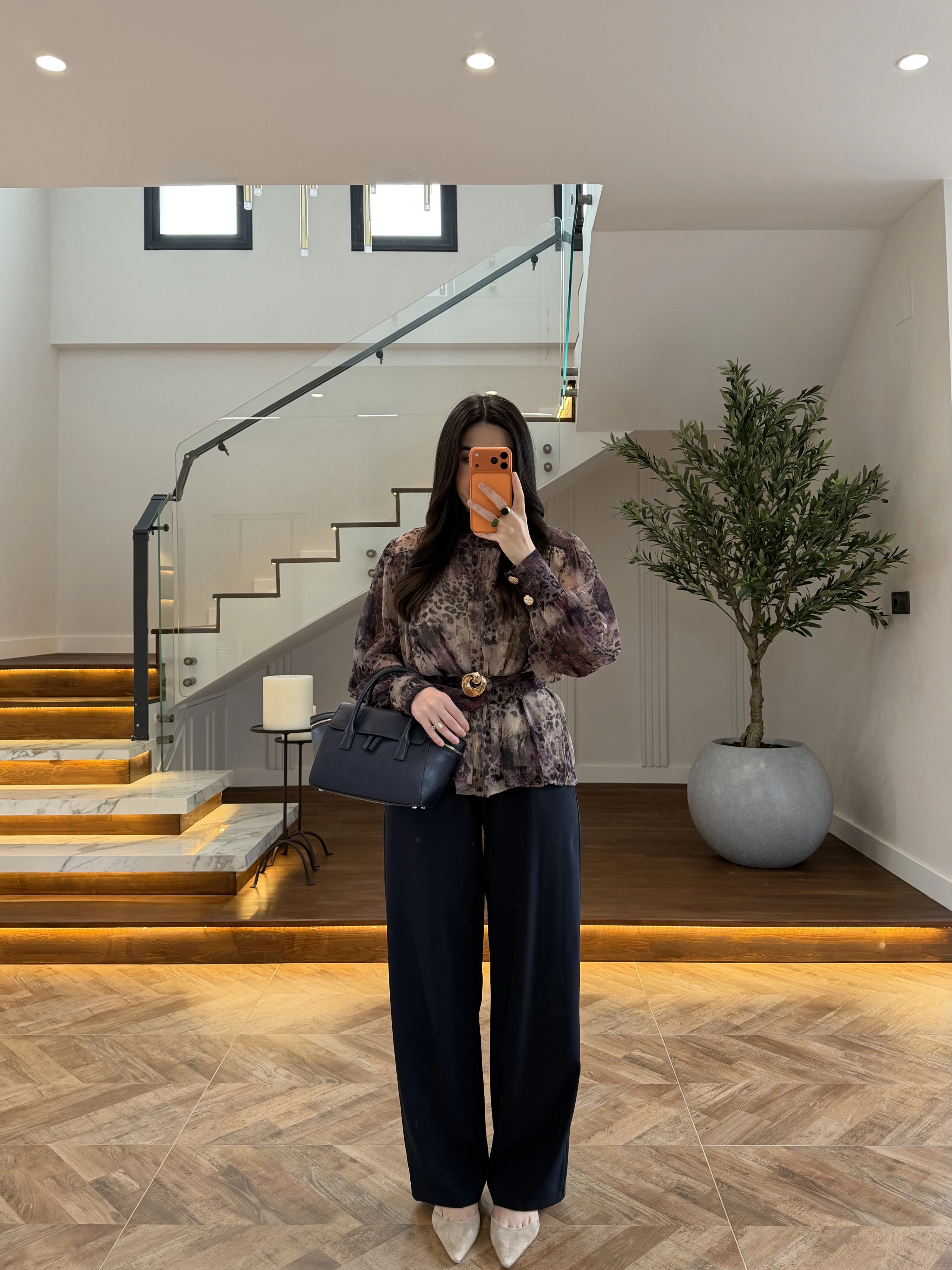 LACİVERT PİLELİ PALAZZO PANTOLON-51078