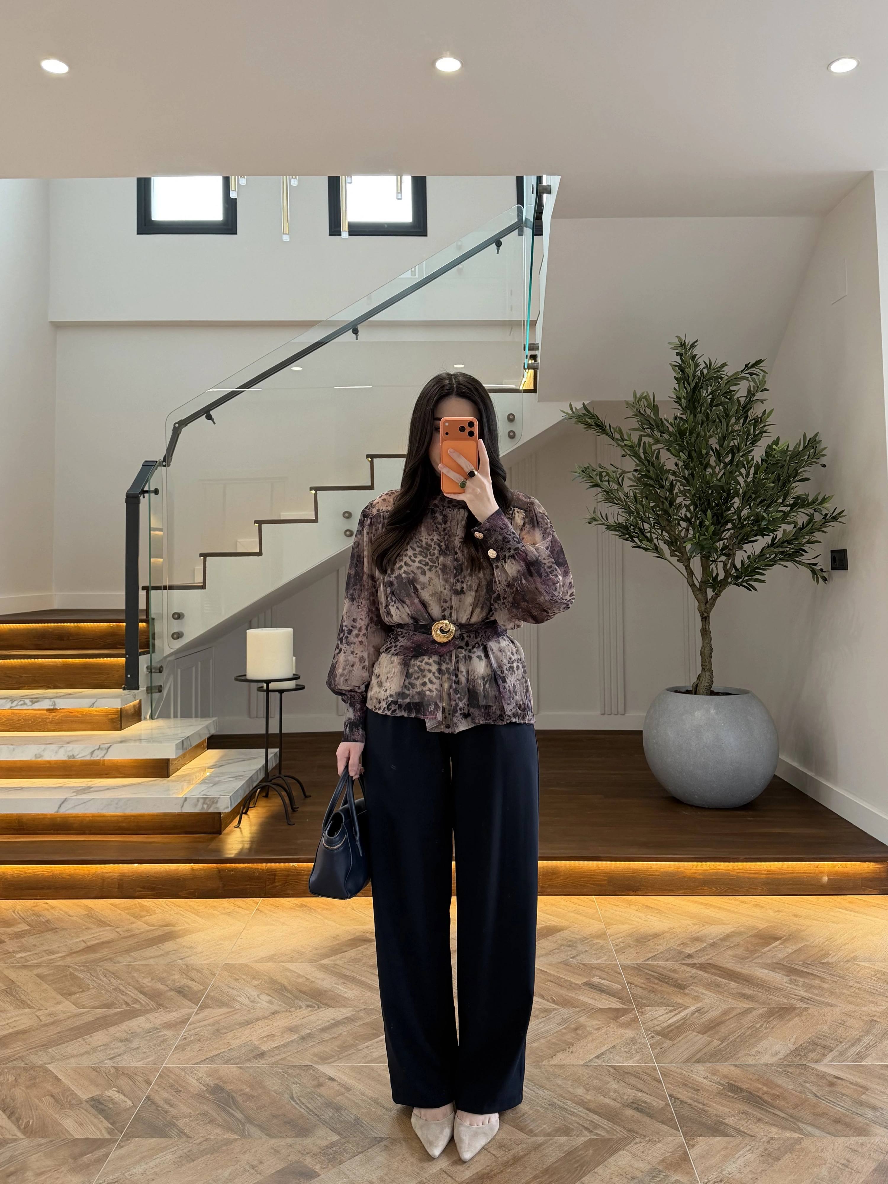 LACİVERT PİLELİ PALAZZO PANTOLON-51078