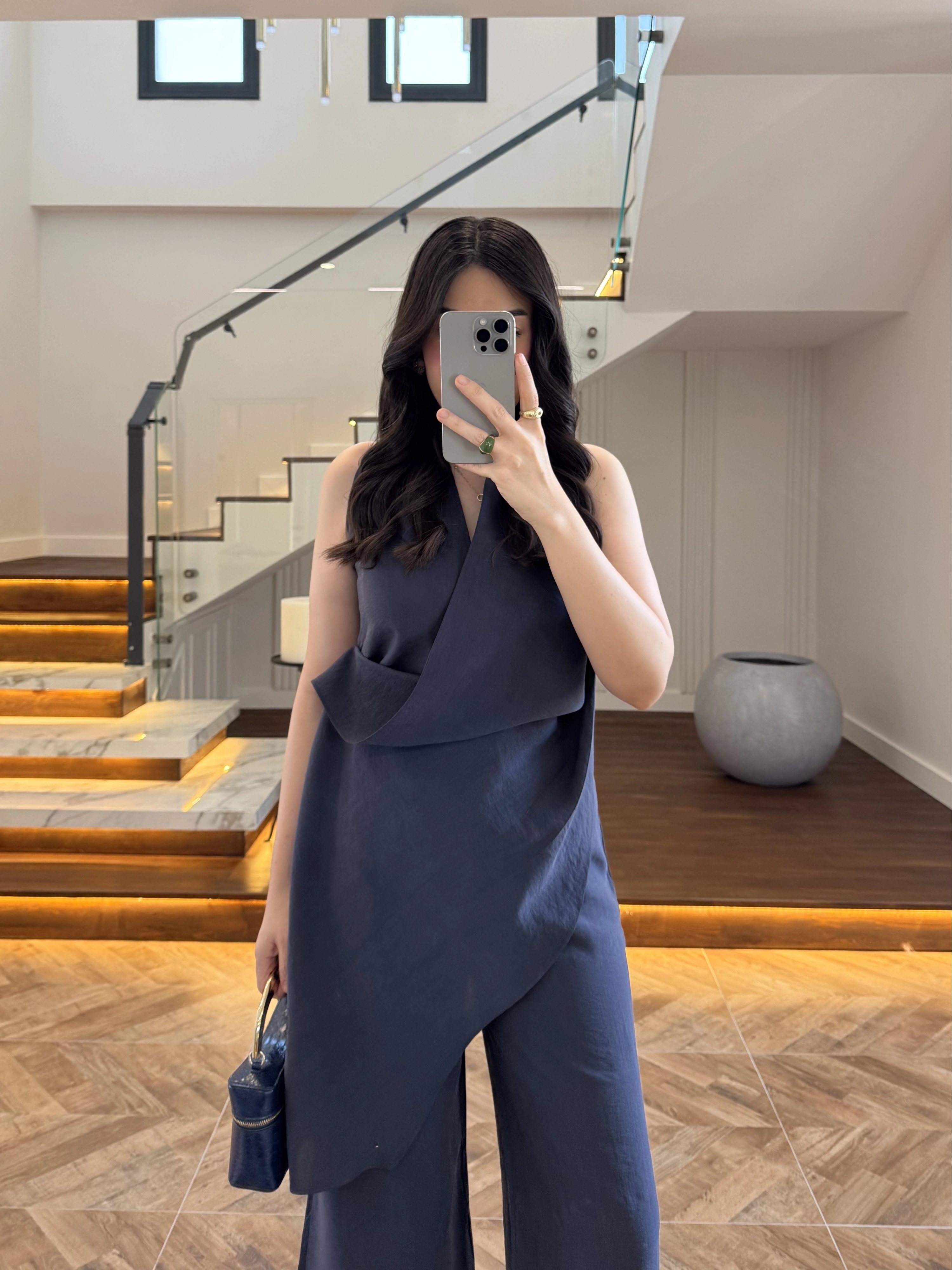 LACİVERT TASARIM TENSEL TULUM-26Y5369