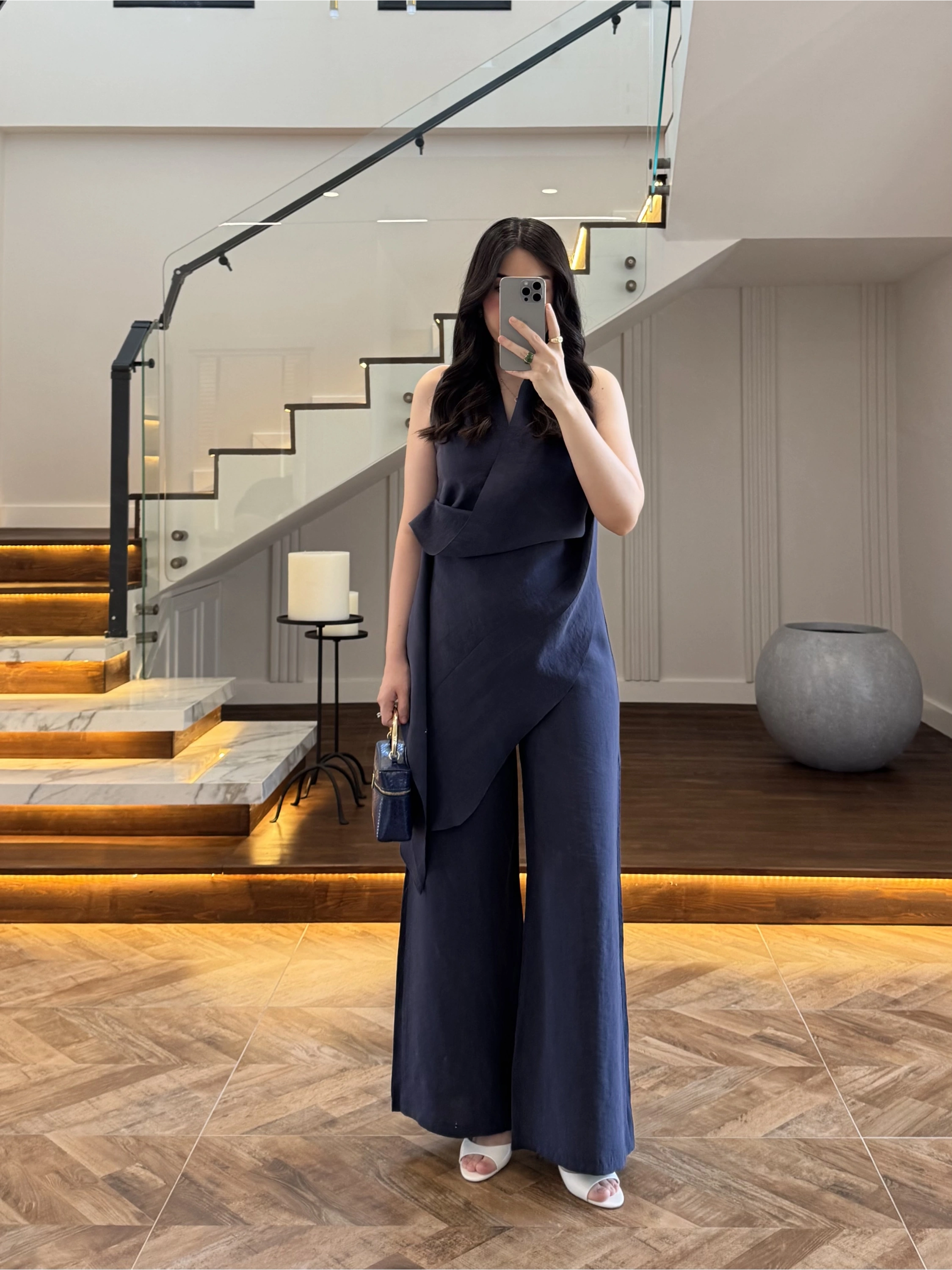 LACİVERT TASARIM TENSEL TULUM-26Y5369