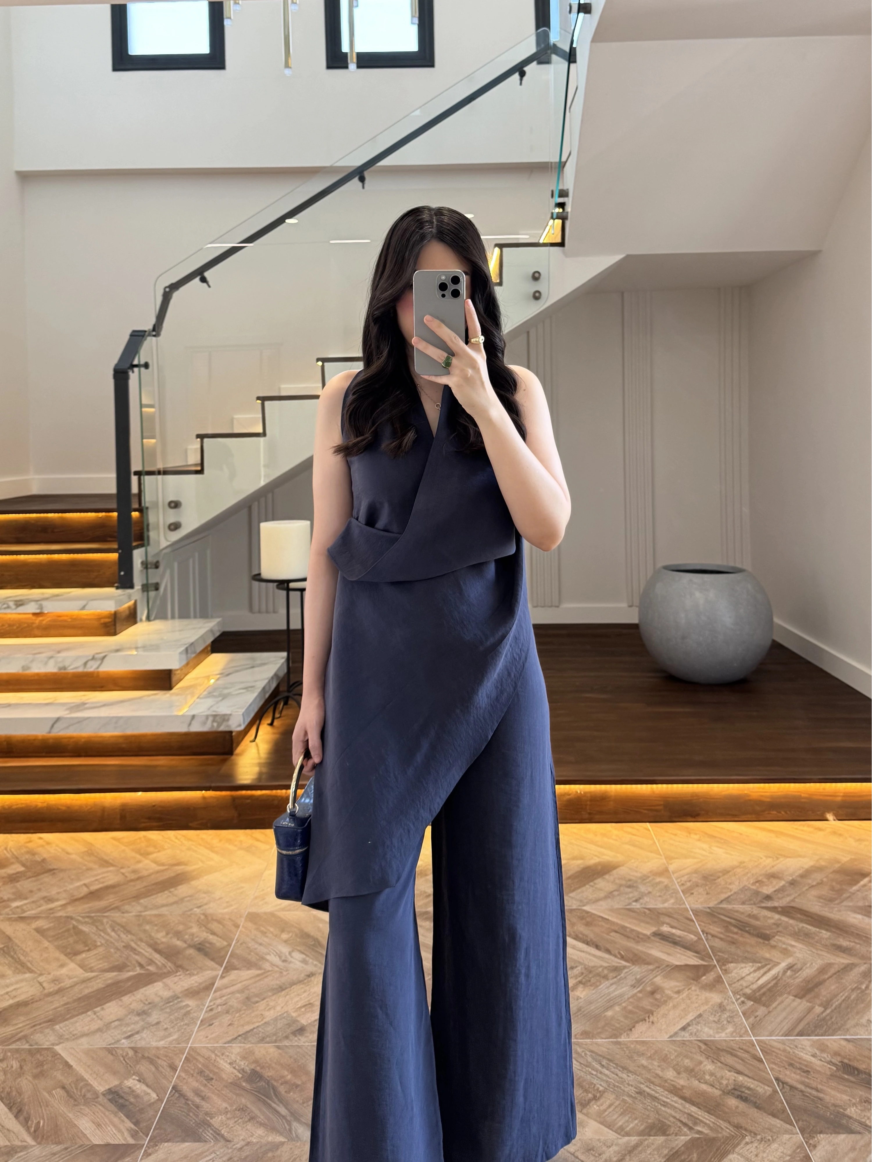 LACİVERT TASARIM TENSEL TULUM-26Y5369