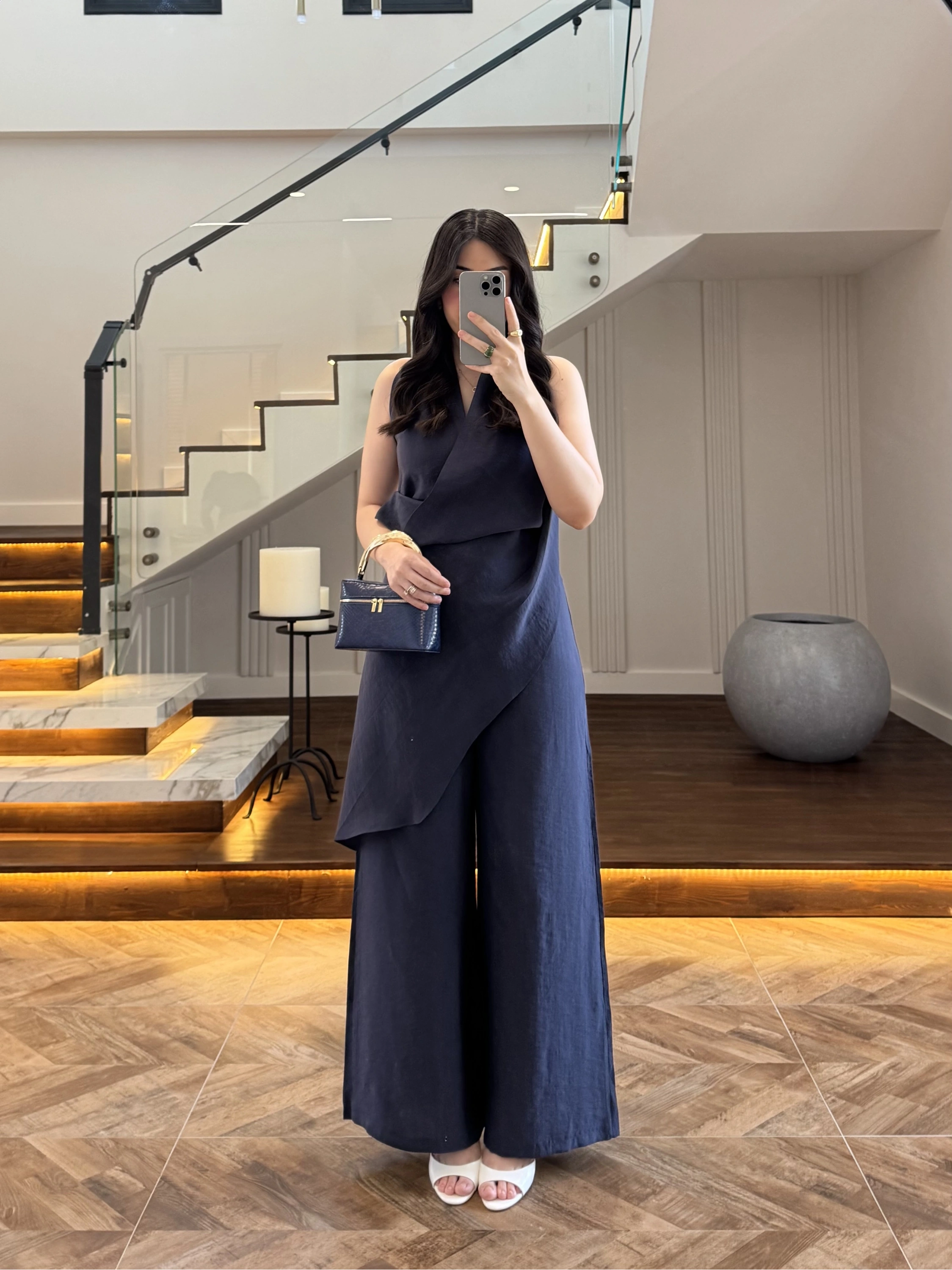 LACİVERT TASARIM TENSEL TULUM-26Y5369