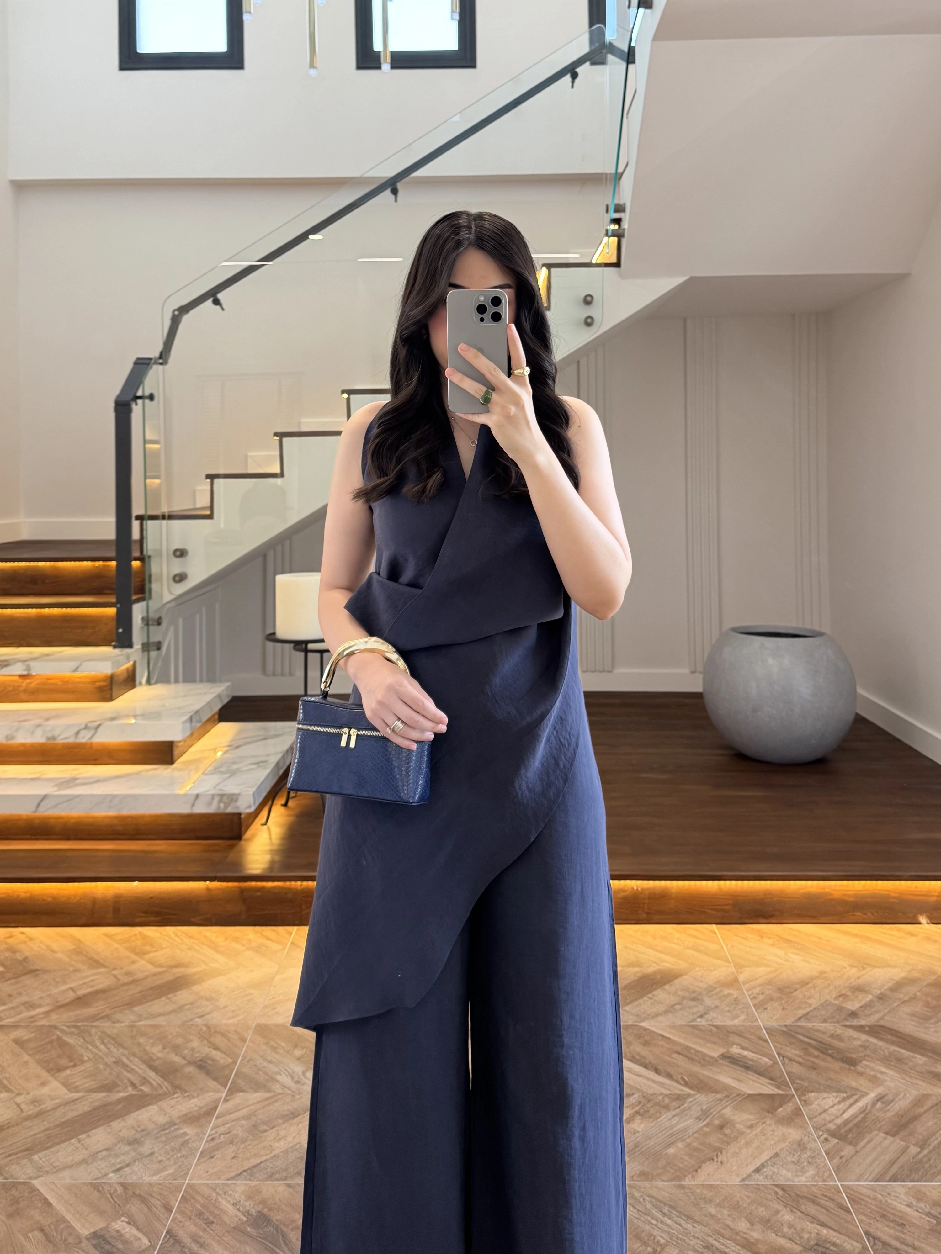 LACİVERT TASARIM TENSEL TULUM-26Y5369
