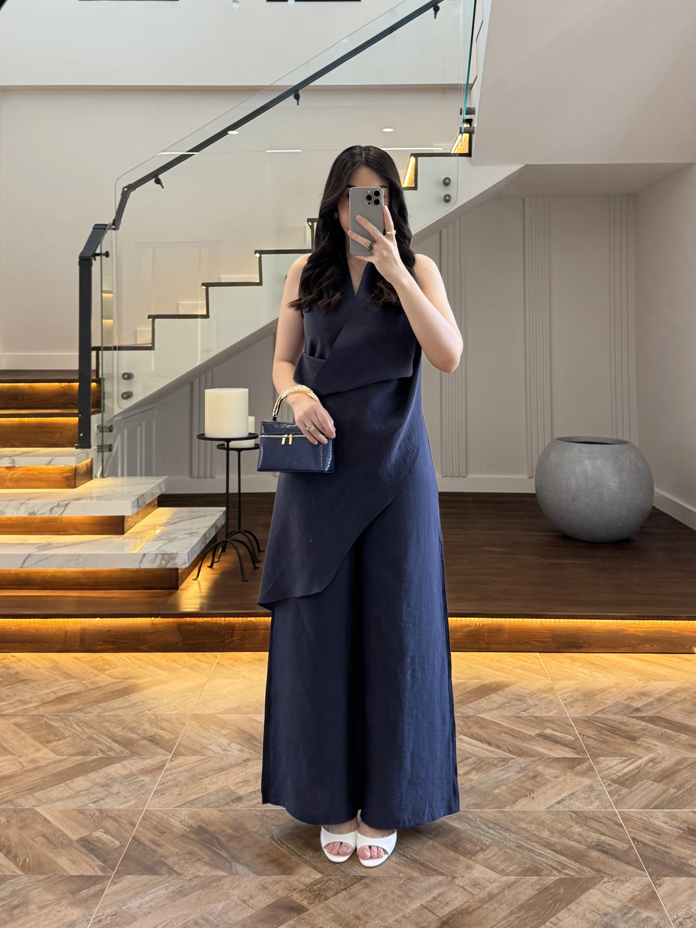 LACİVERT TASARIM TENSEL TULUM-26Y5369