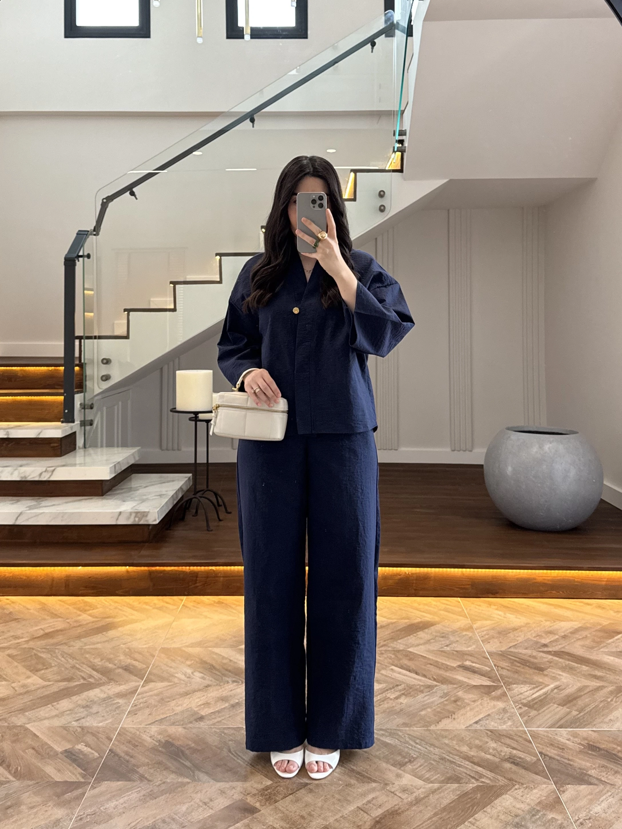 LACİVERT TEK DÜĞME KİMONO TAKIM