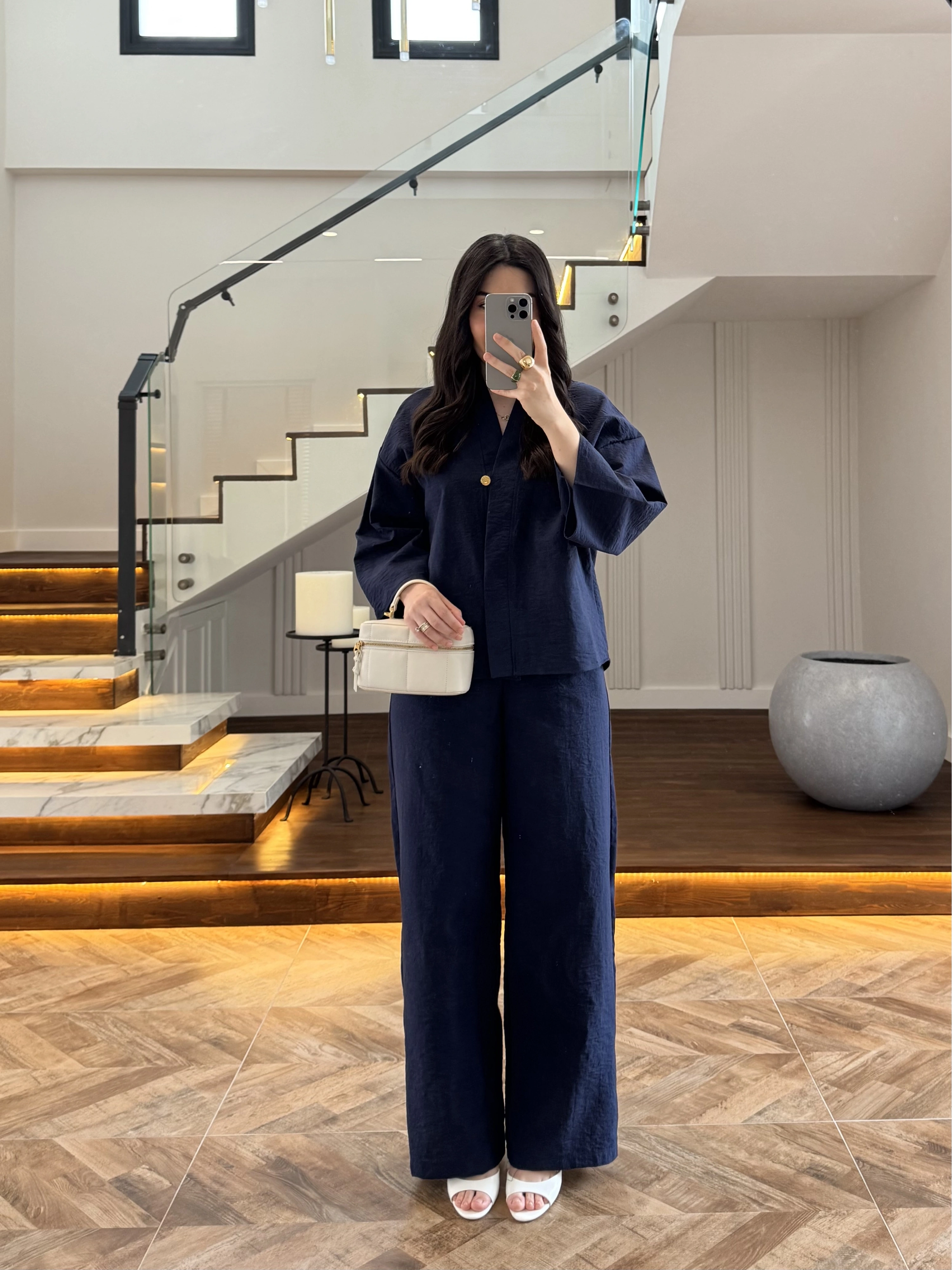 LACİVERT TEK DÜĞME KİMONO TAKIM