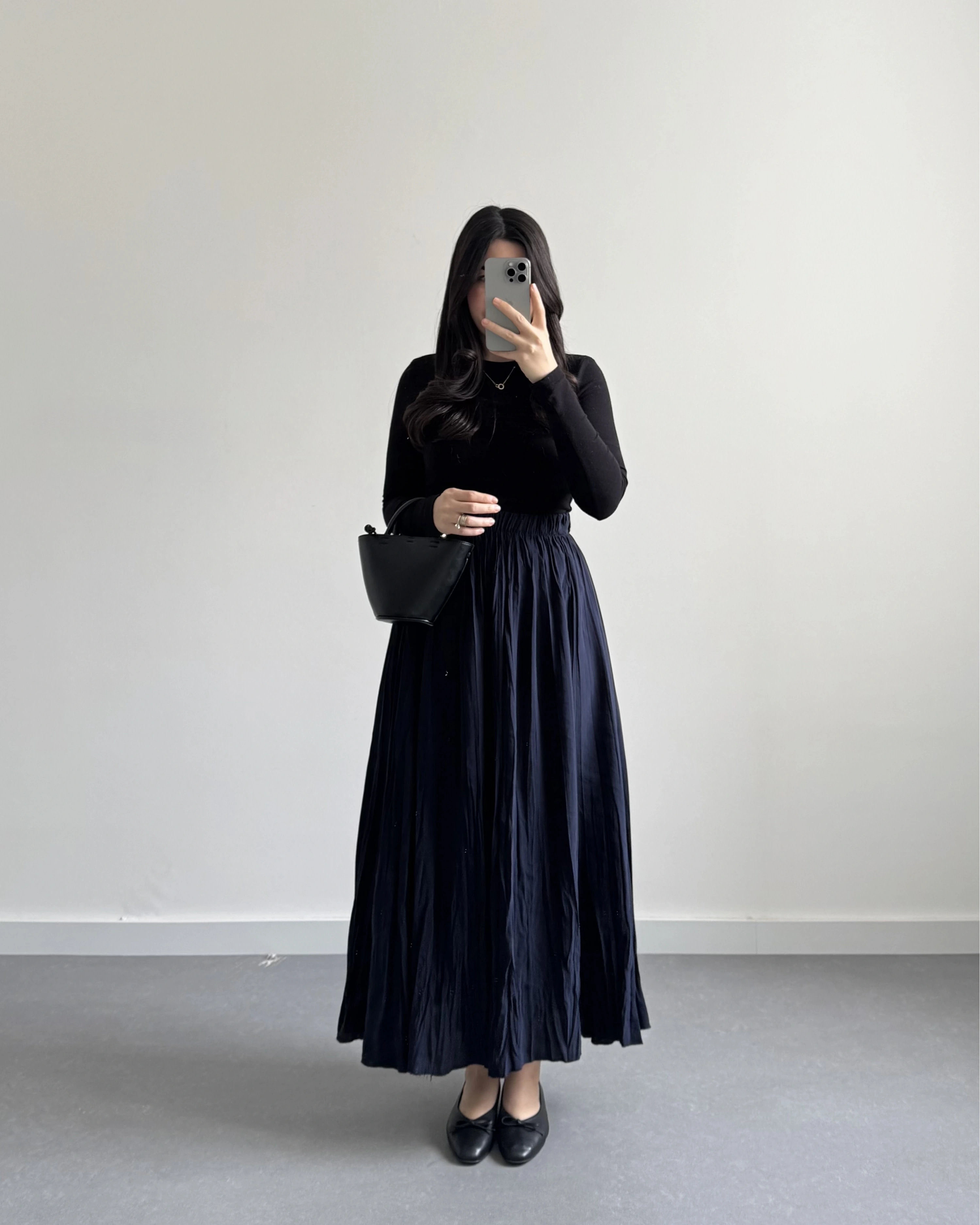 LACİVERT TENSEL CRUSH ETEK