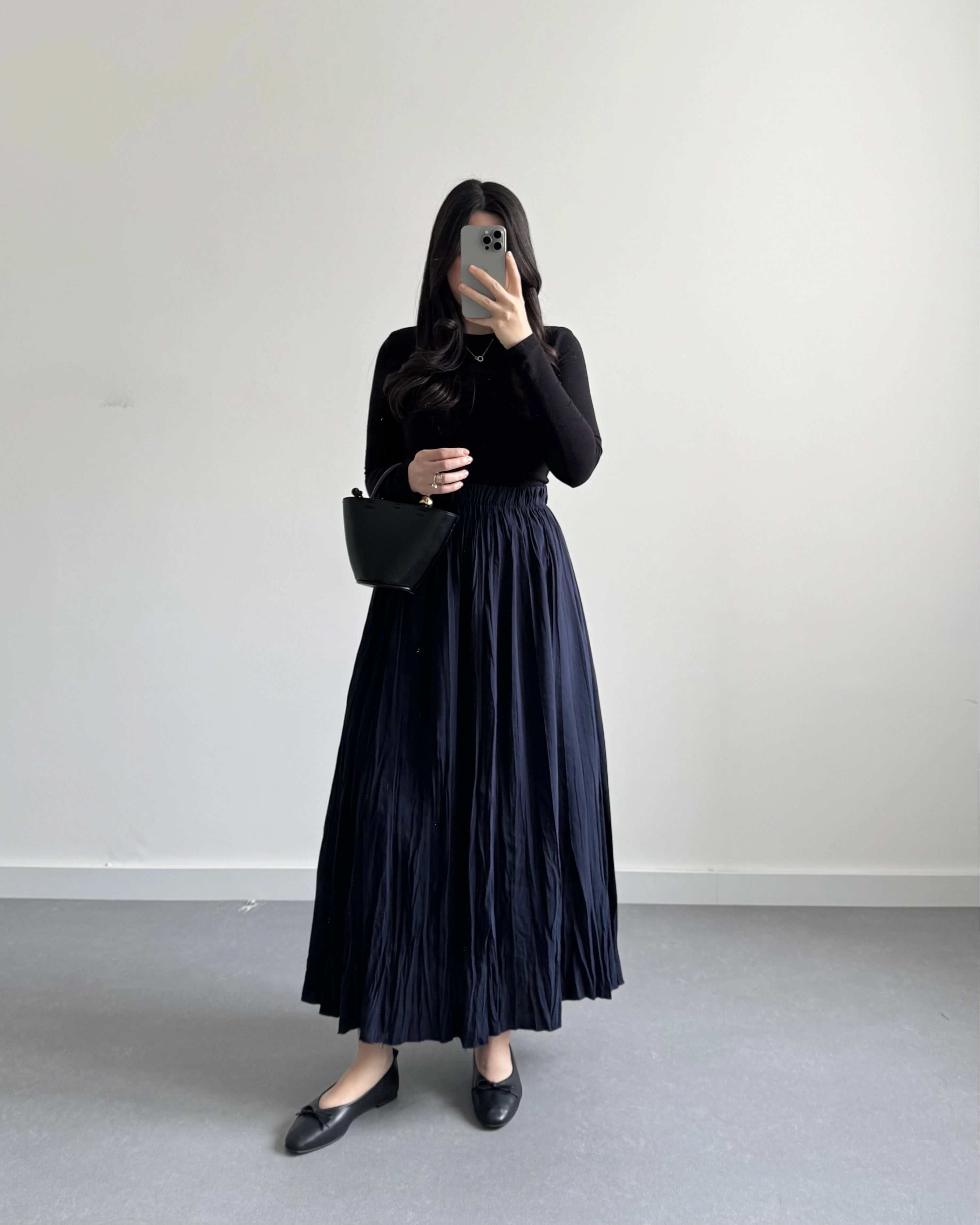 LACİVERT TENSEL CRUSH ETEK