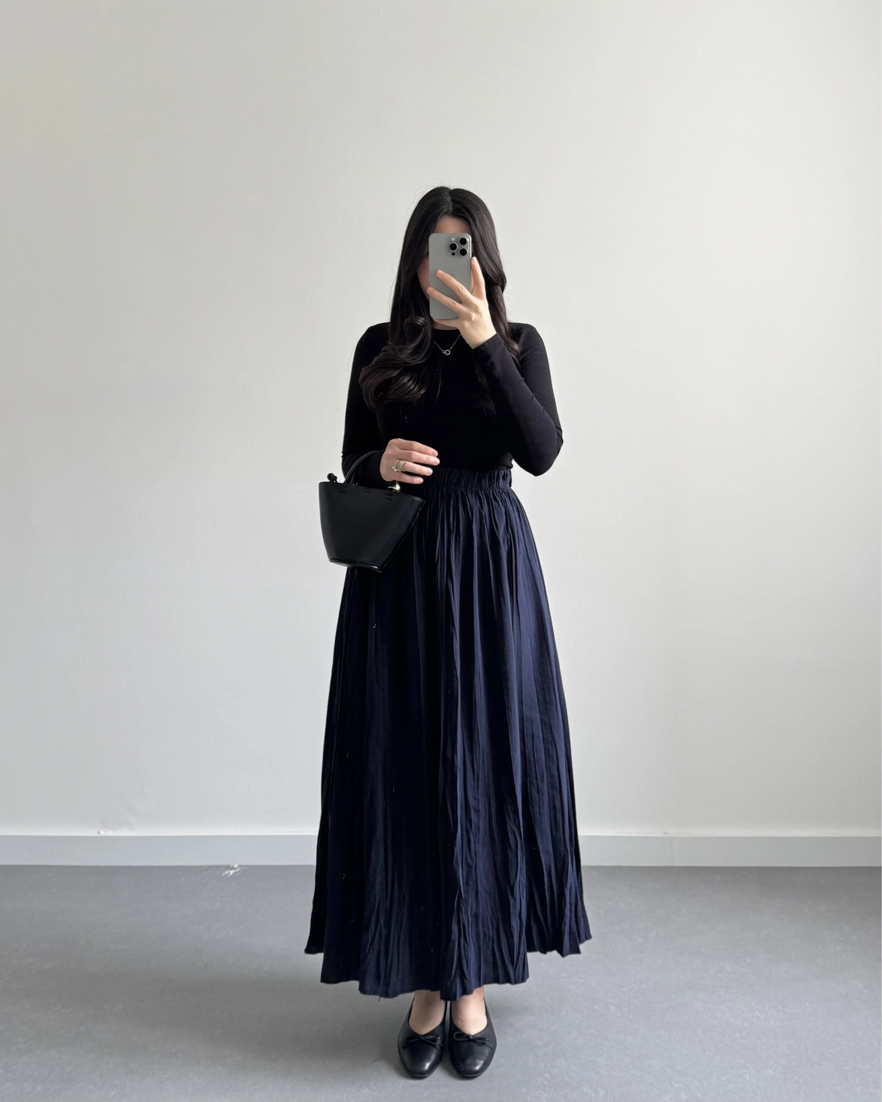 LACİVERT TENSEL CRUSH ETEK