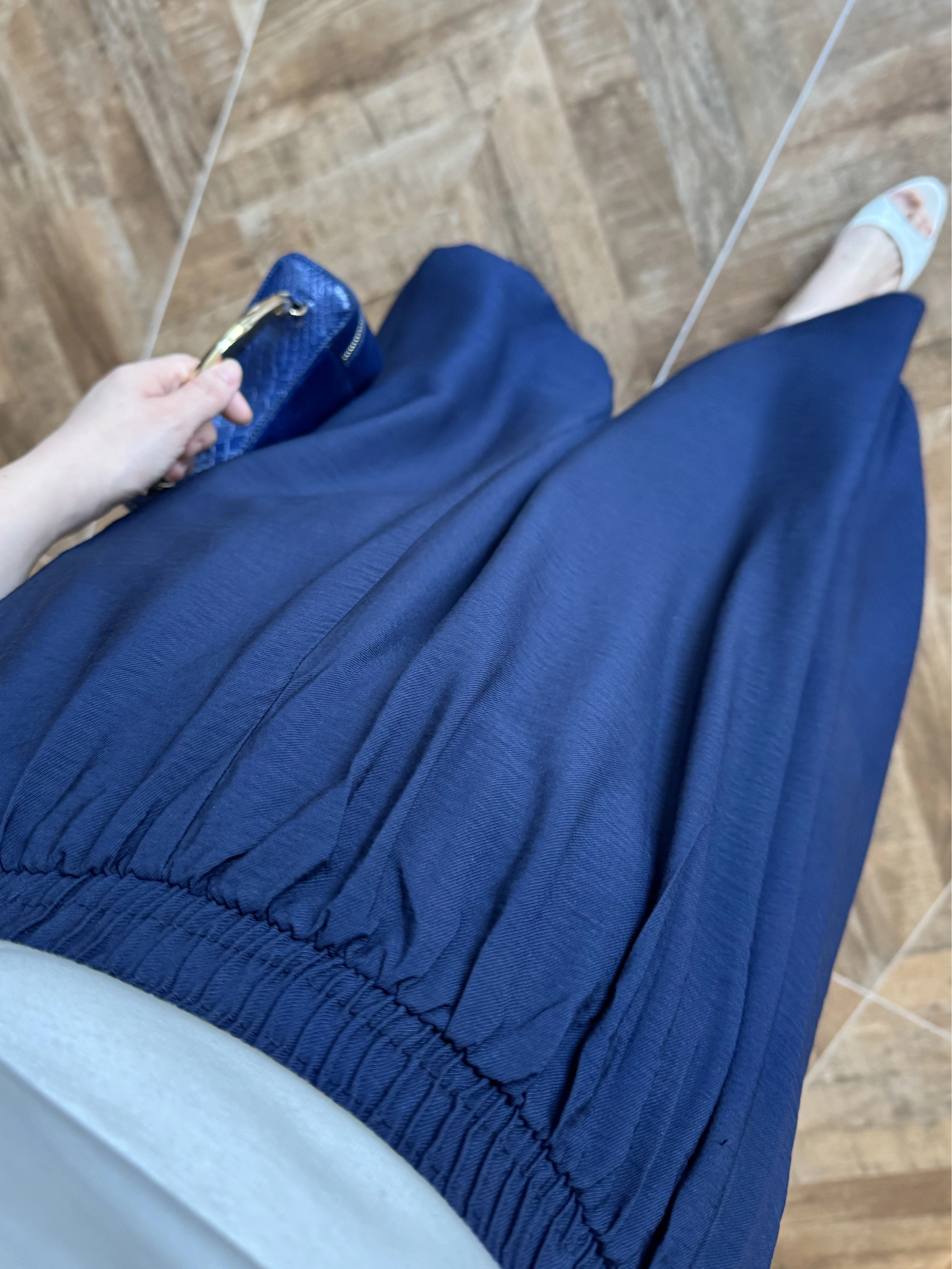 LACİVERT TENSEL ETEK -5036