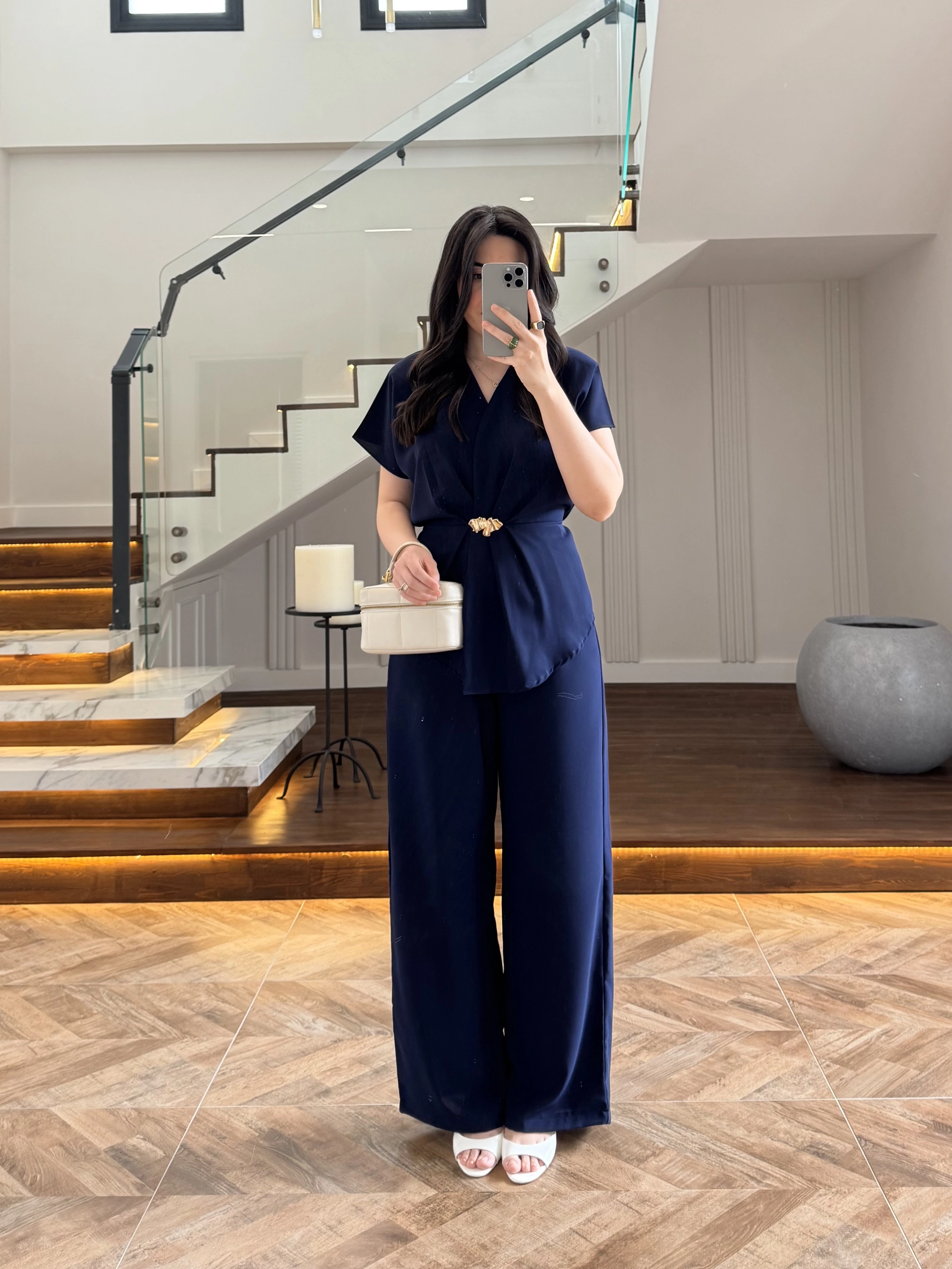 LACİVERT TOKALI BAĞCIKLI TAKIM -3983