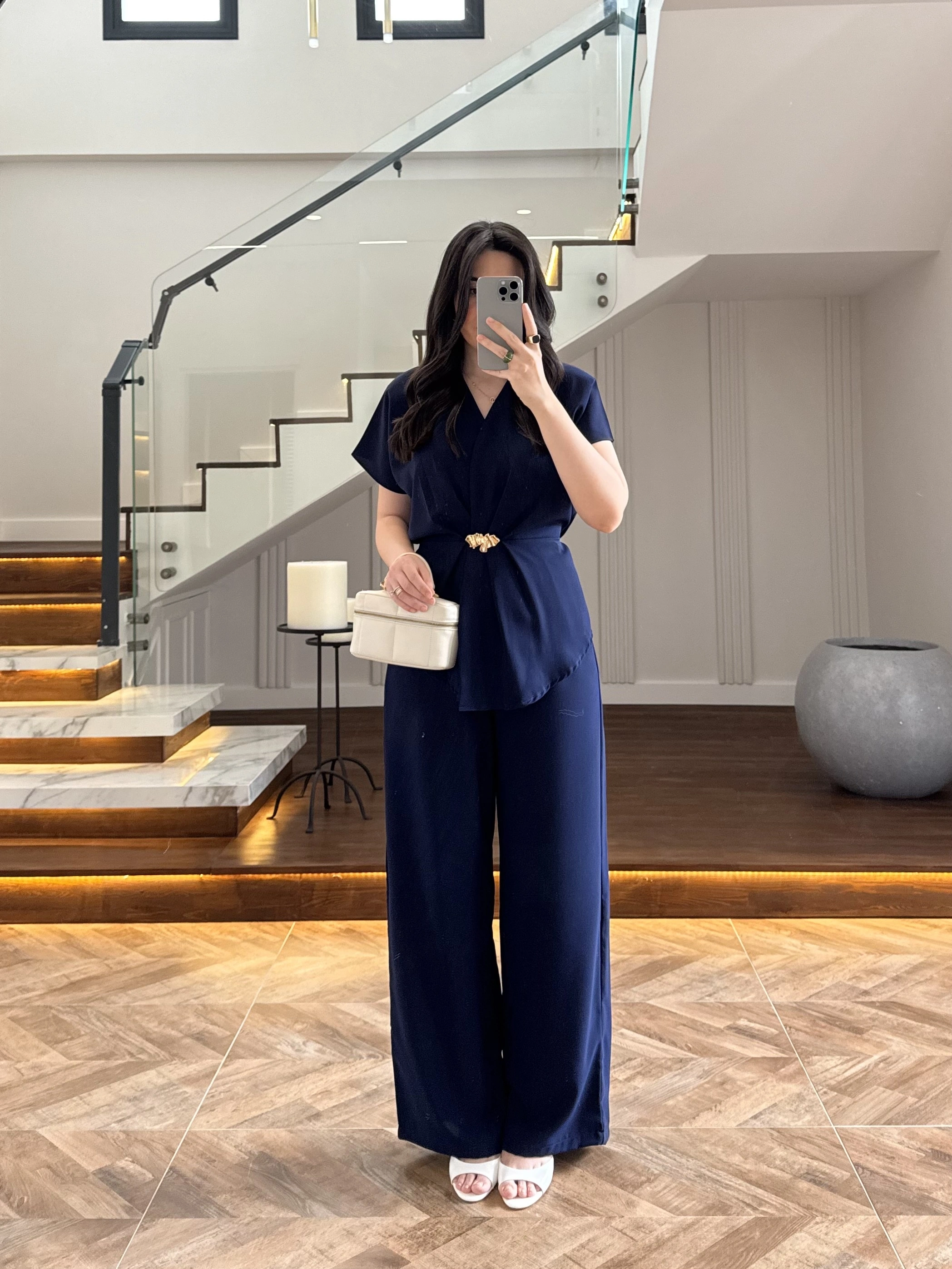 LACİVERT TOKALI BAĞCIKLI TAKIM -3983