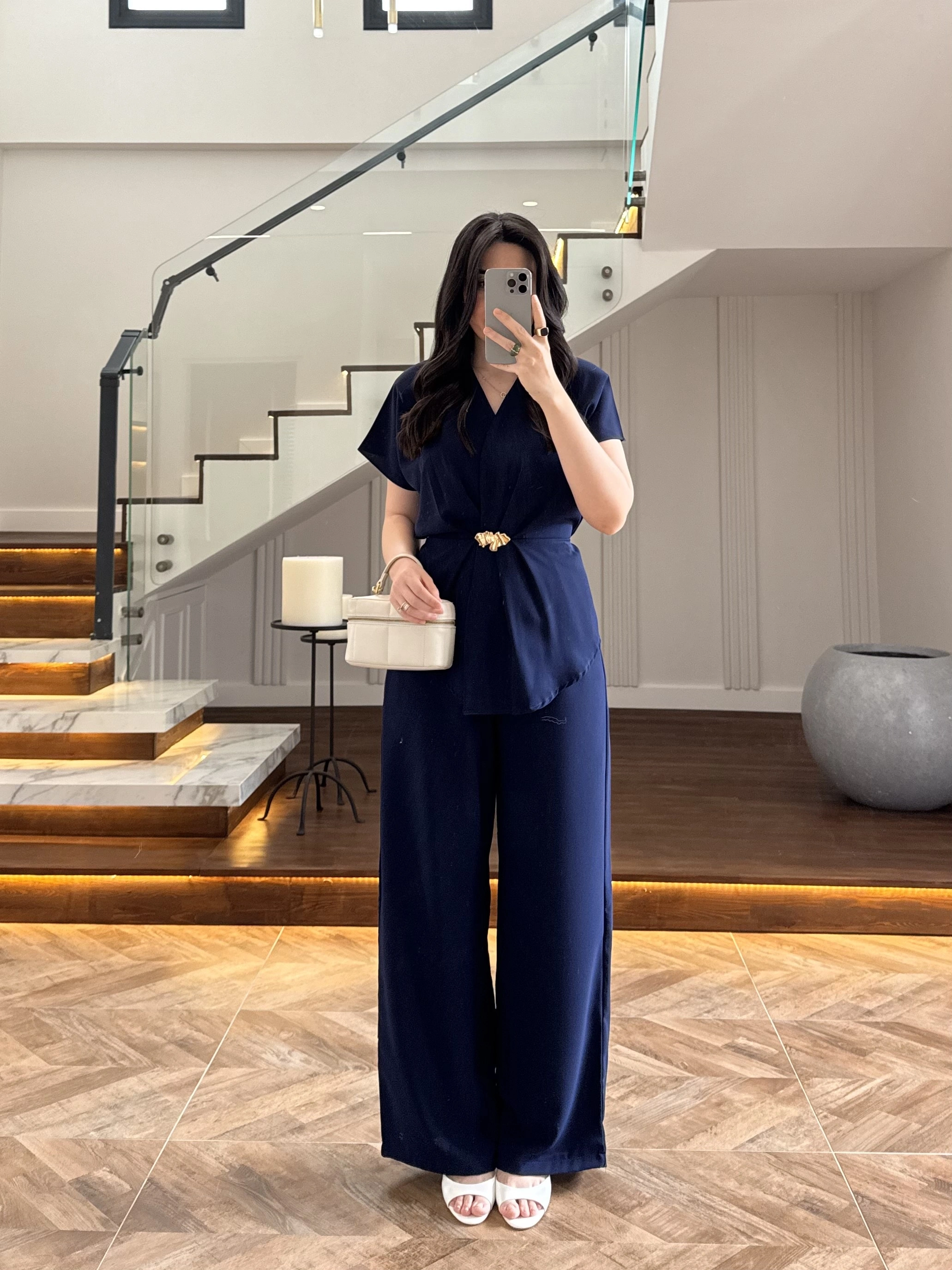 LACİVERT TOKALI BAĞCIKLI TAKIM -3983