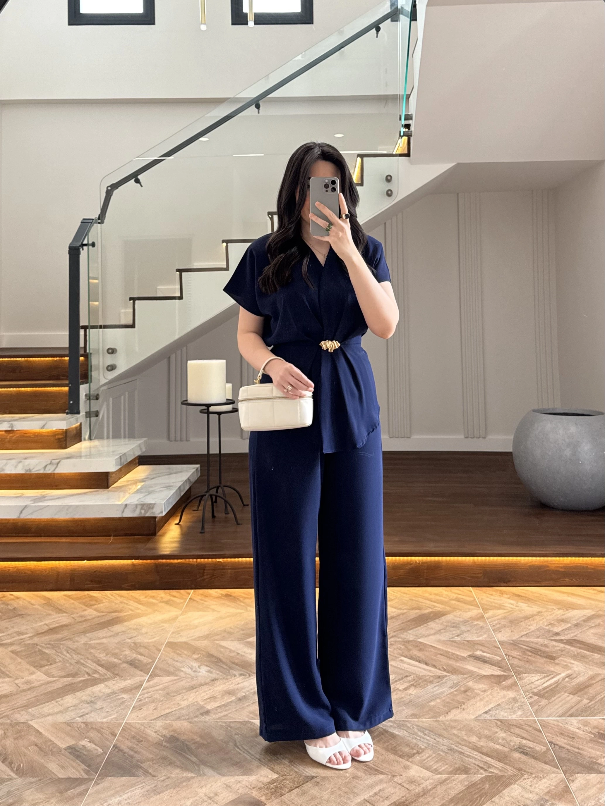 LACİVERT TOKALI BAĞCIKLI TAKIM -3983