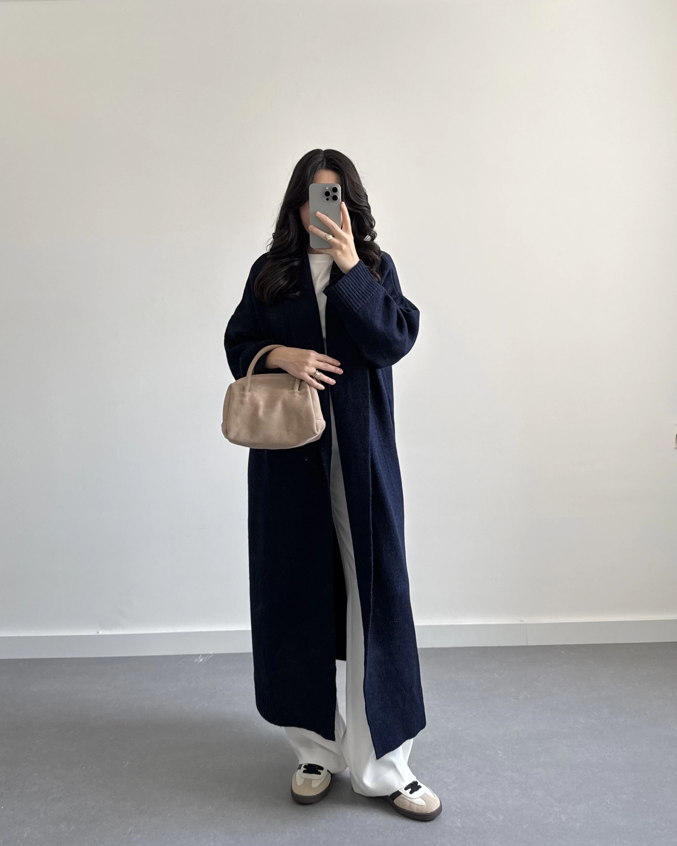 LACİVERT UZUN TRİKO HIRKA
