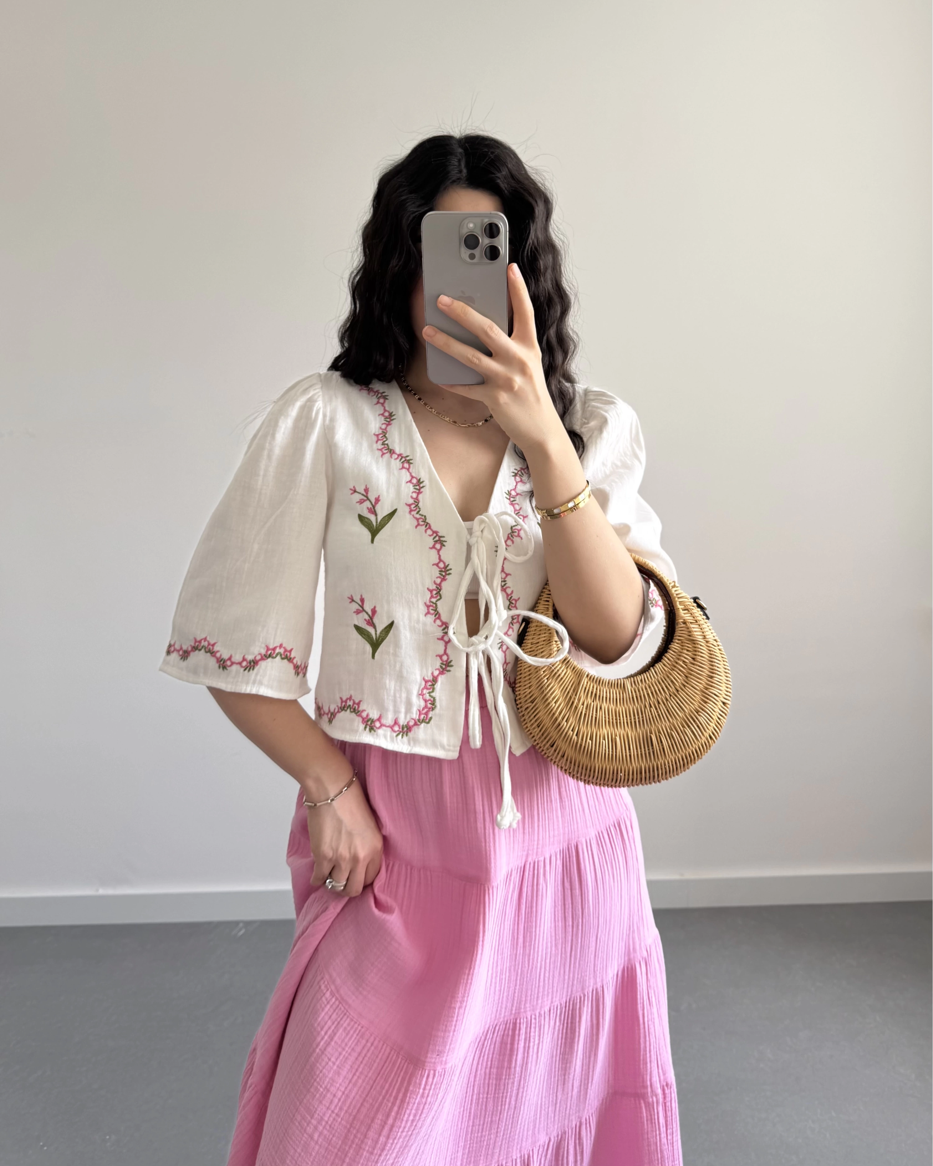 LİNA PEMBE ÇİÇEKLİ PİNTEREST BLUZ ( ÖN SİPARİŞ)