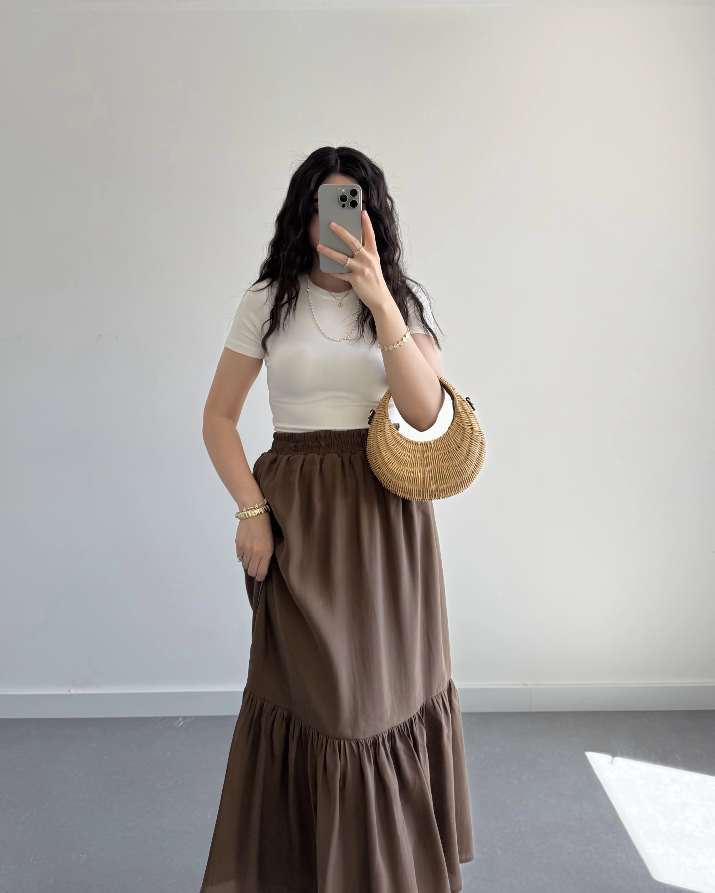 LULU KAHVE TENSEL ETEK