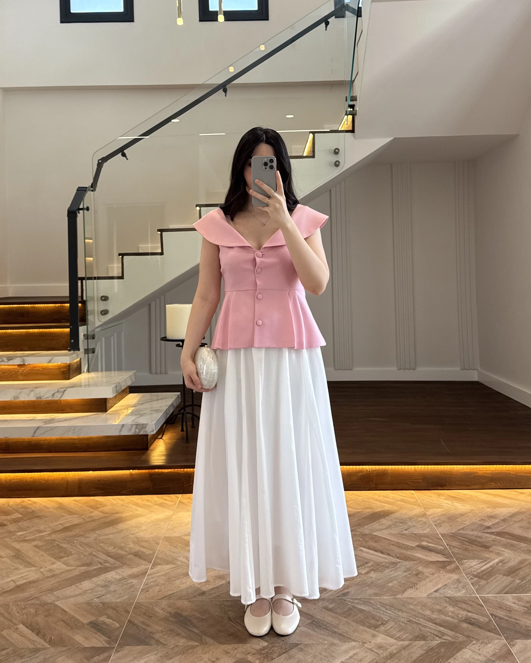 MADONNA YAKA YELEK PEMBE -8024