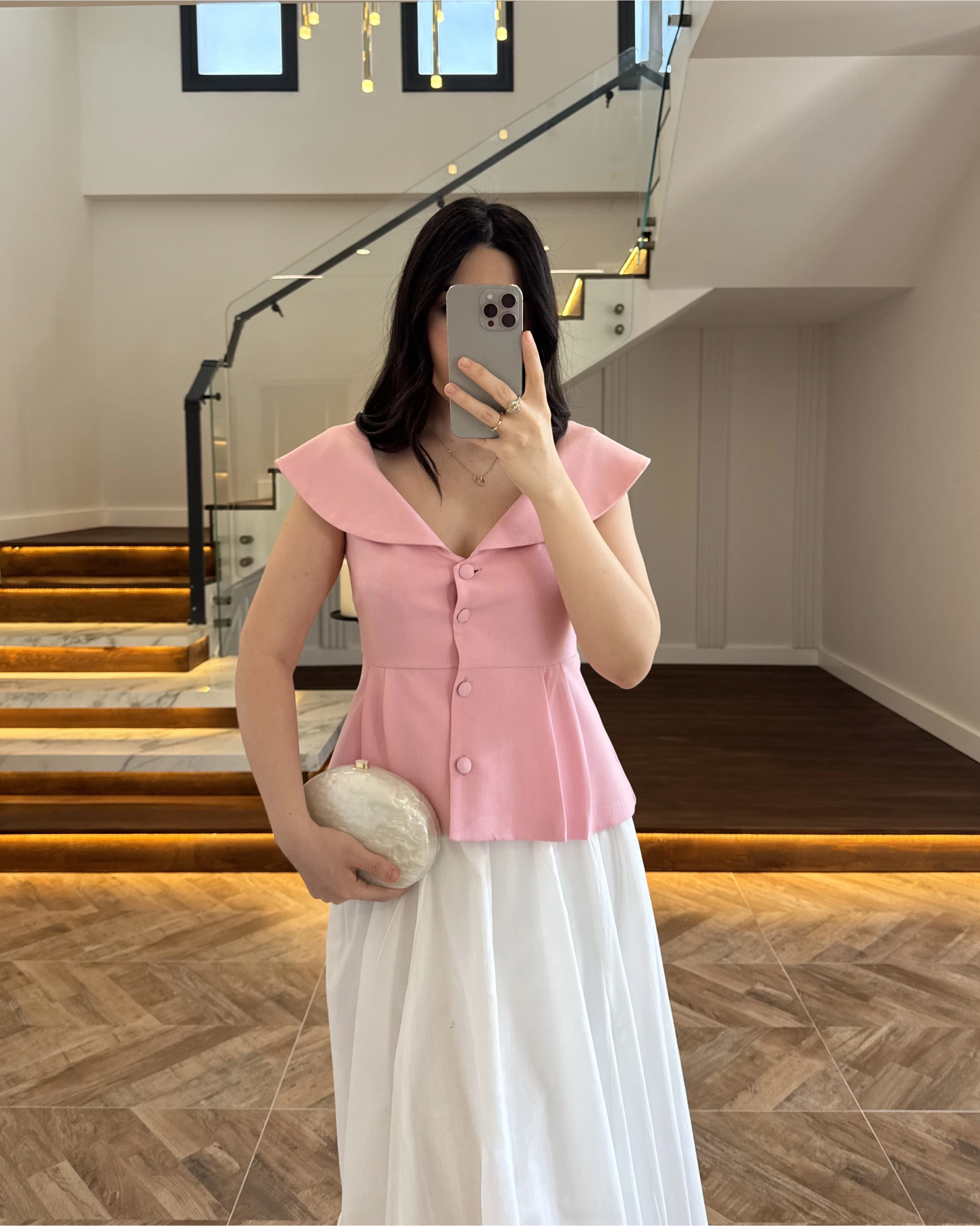 MADONNA YAKA YELEK PEMBE -8024