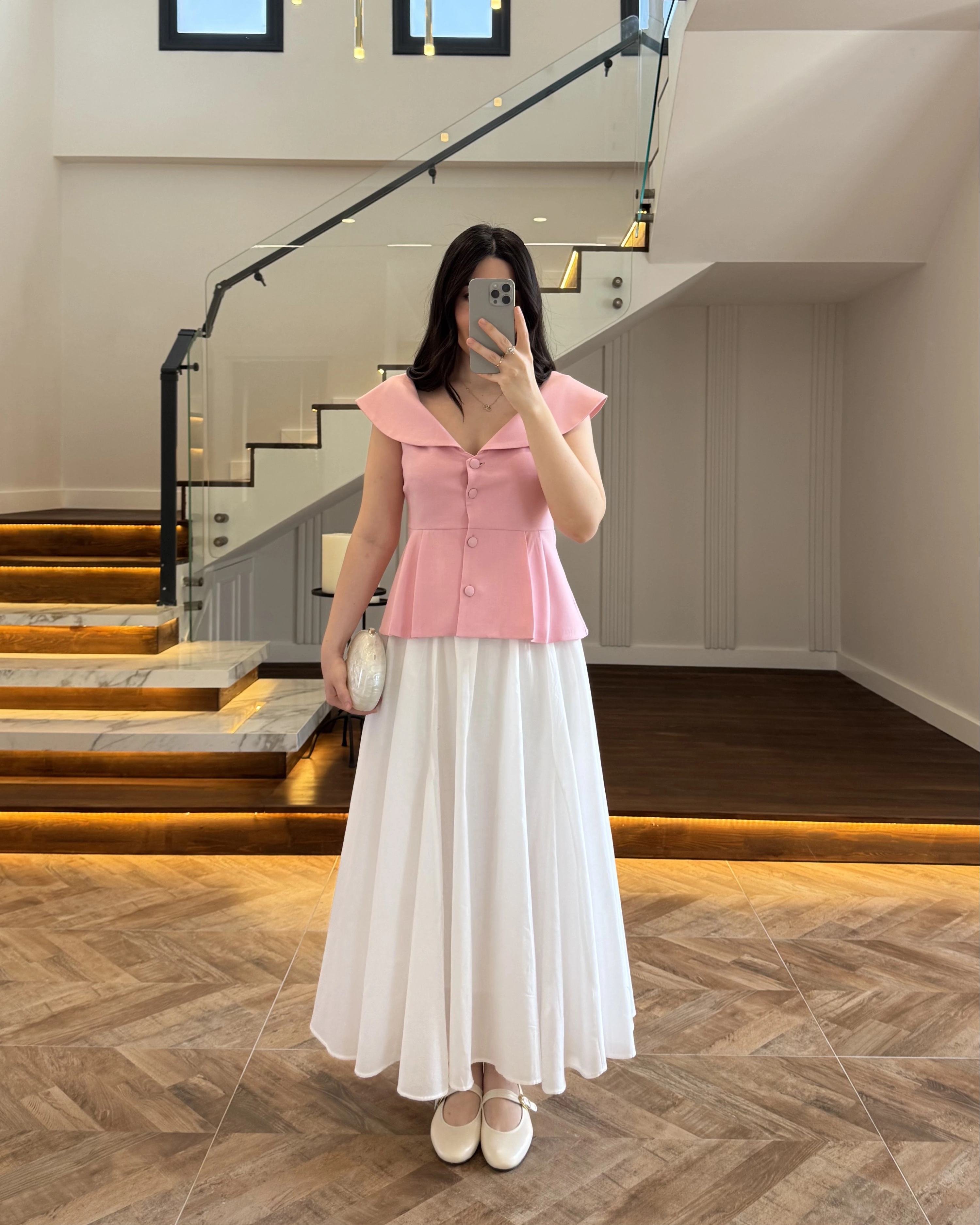 MADONNA YAKA YELEK PEMBE -8024