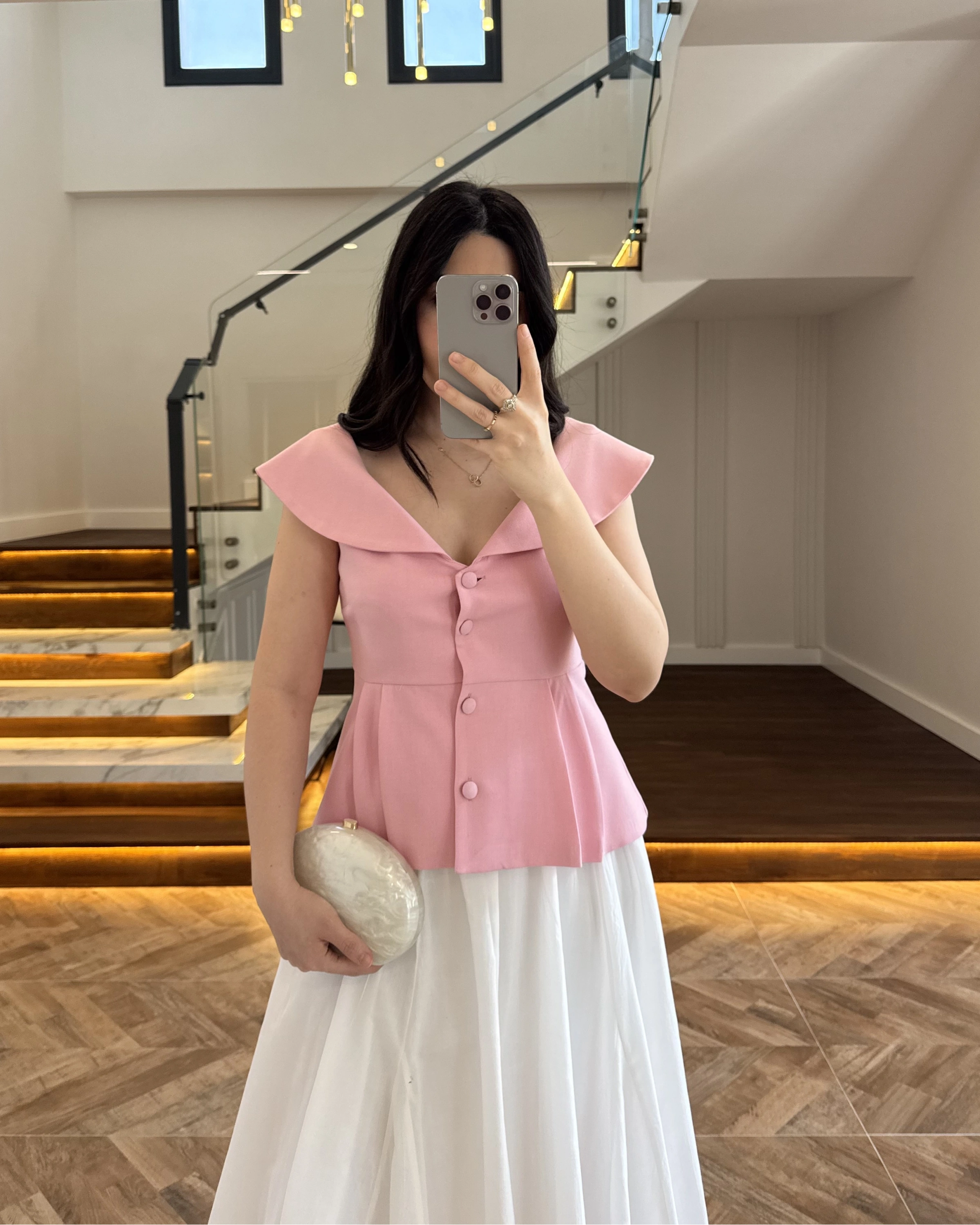 MADONNA YAKA YELEK PEMBE -8024